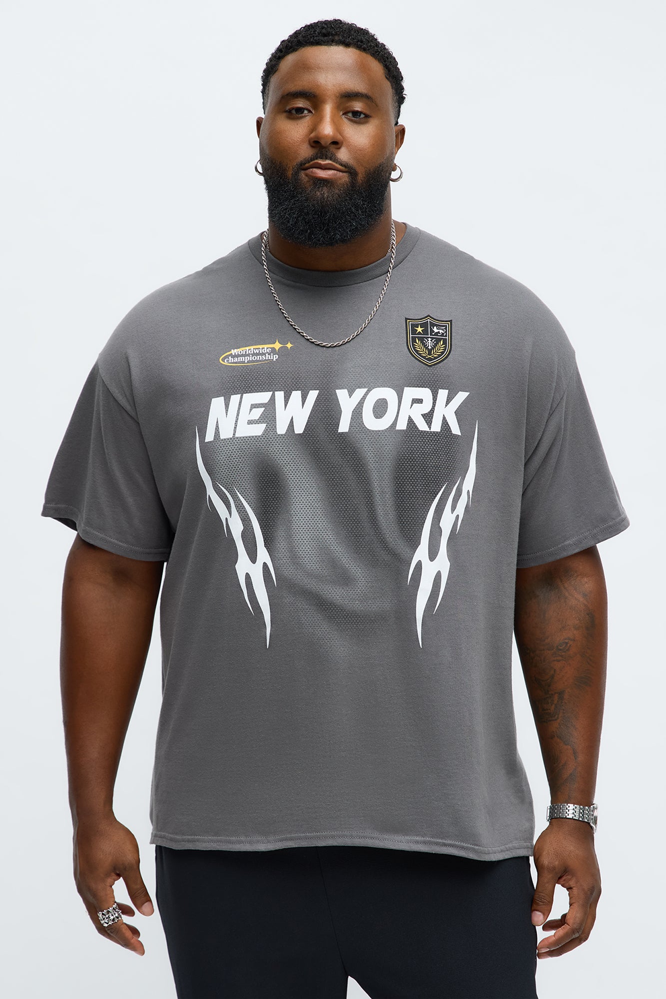 NYC La Flame Short Sleeve Tee - Charcoal