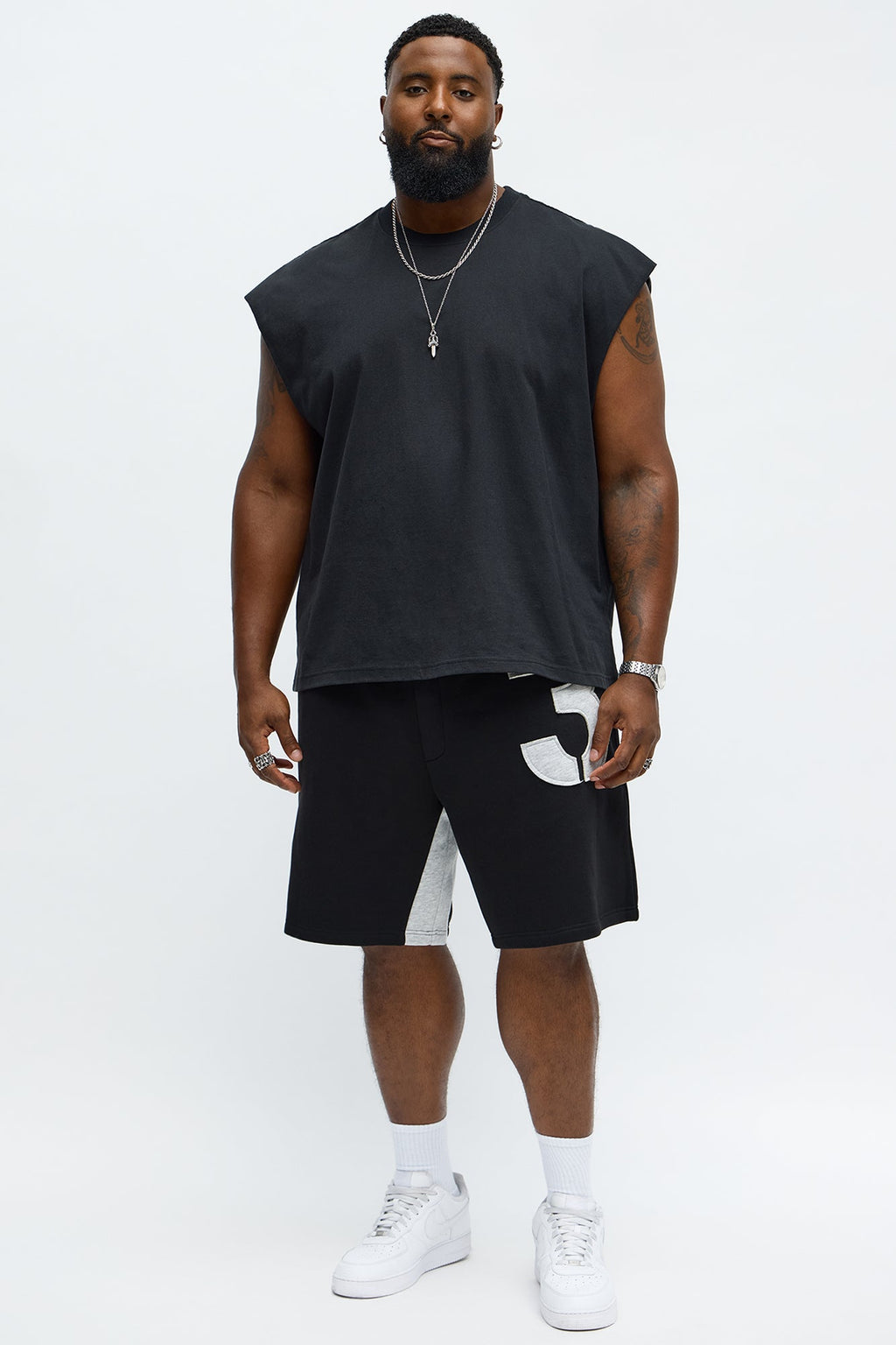 Tyson Relaxed Number 3 Shorts - Black/combo