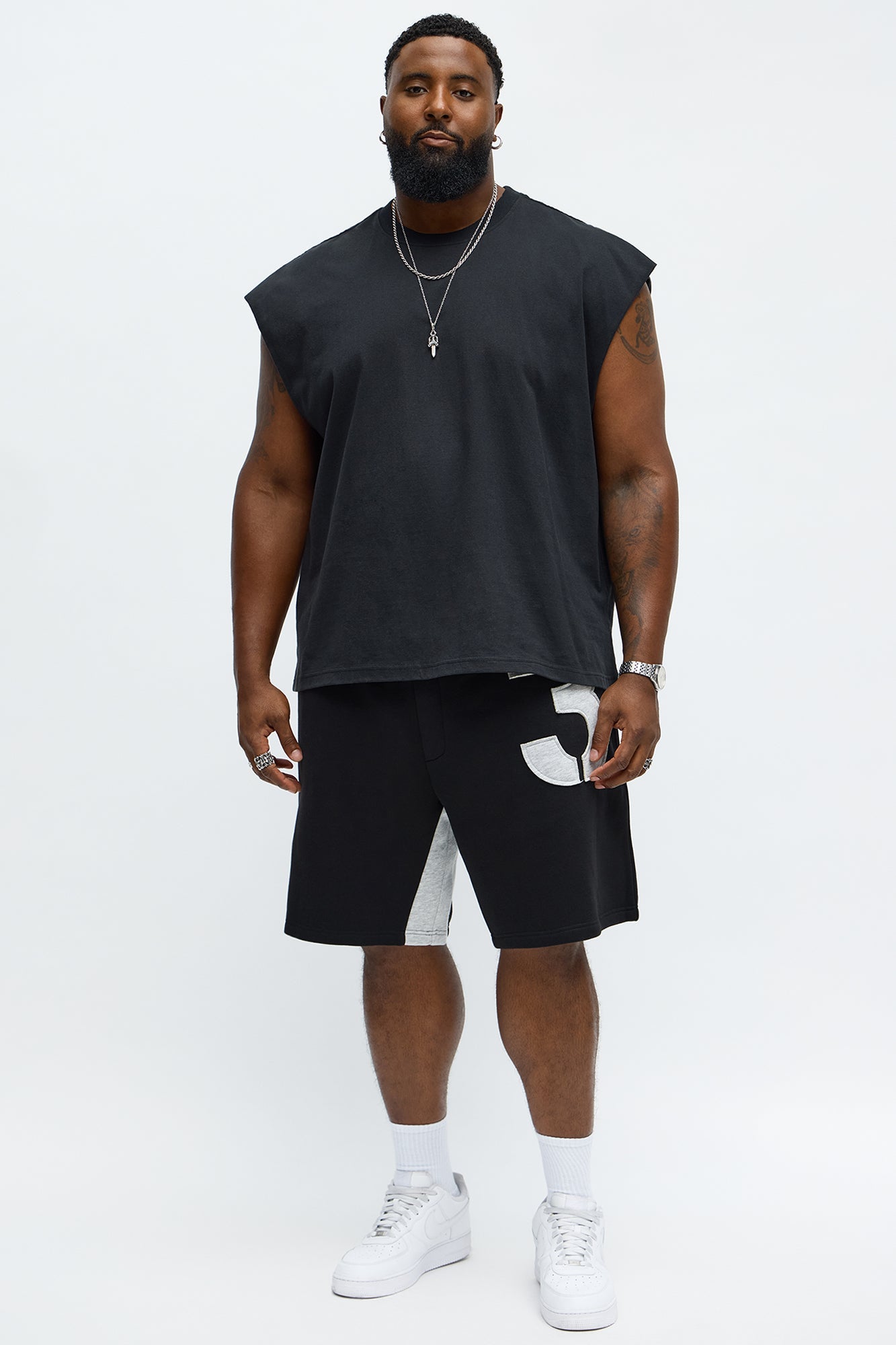 Tyson Relaxed Number 3 Shorts - Black/combo