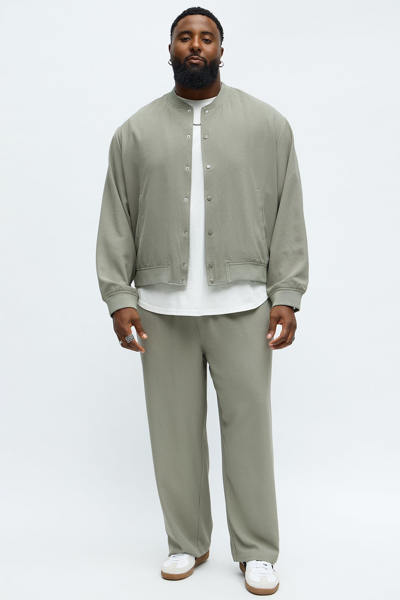 Golden Hour Relaxed Bomber Jacket - Sage
