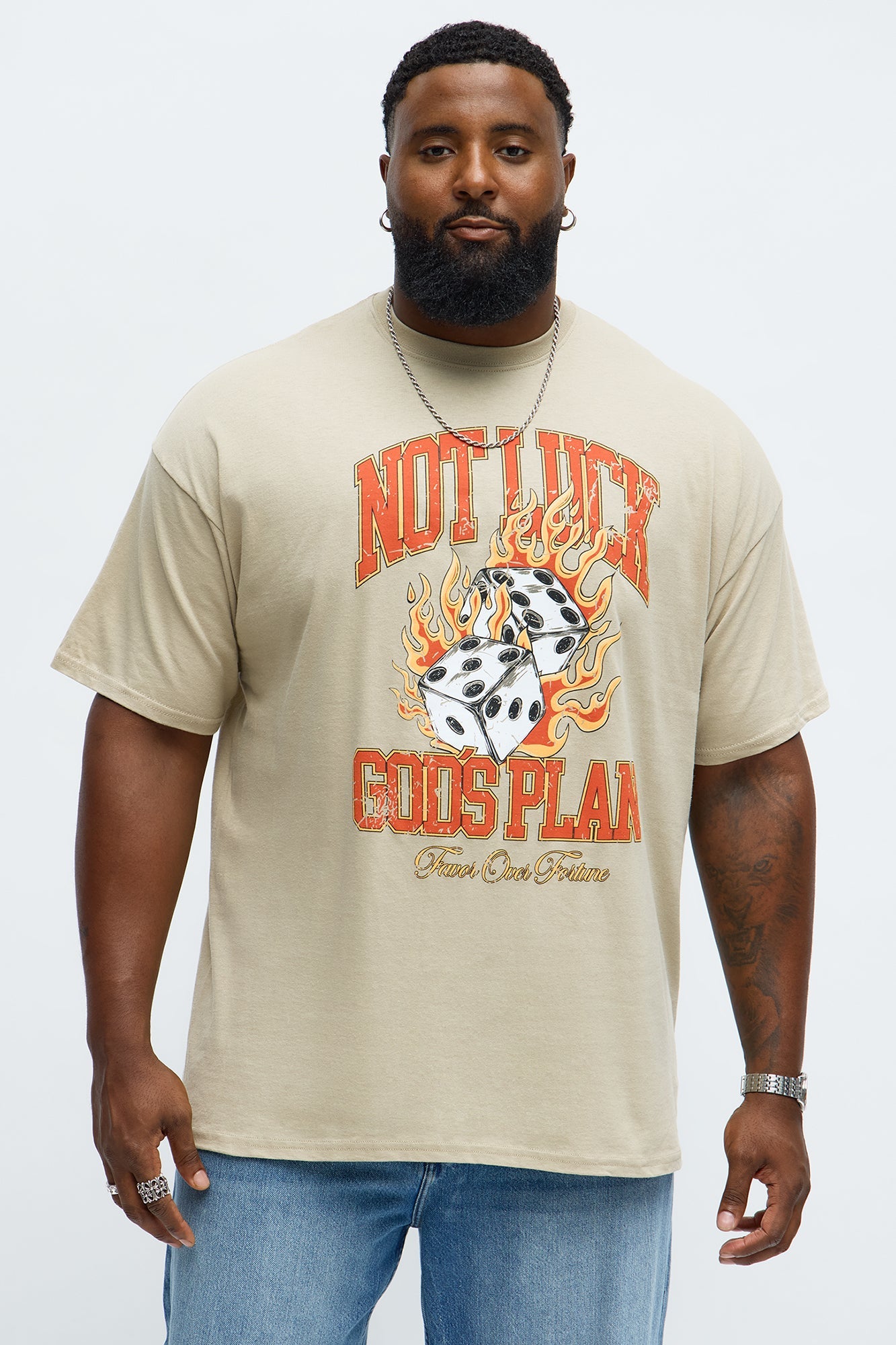 Not Luck God's Plan Short Sleeve Tee - Stone