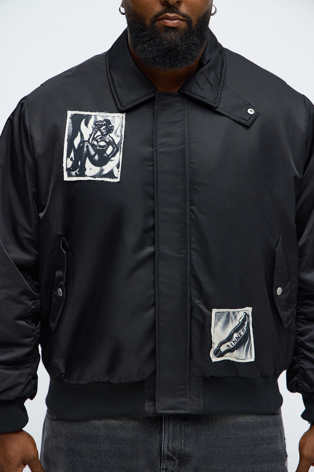 Patch Utility Zip Bomber Jacket - Black