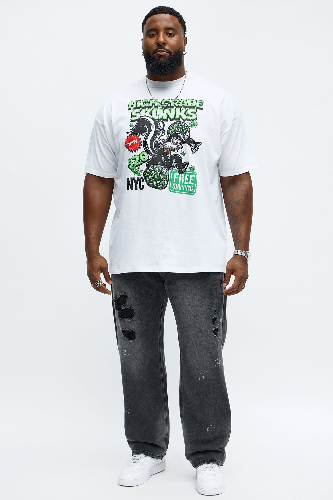 New High Grade Skunks Short Sleeve Tee - White
