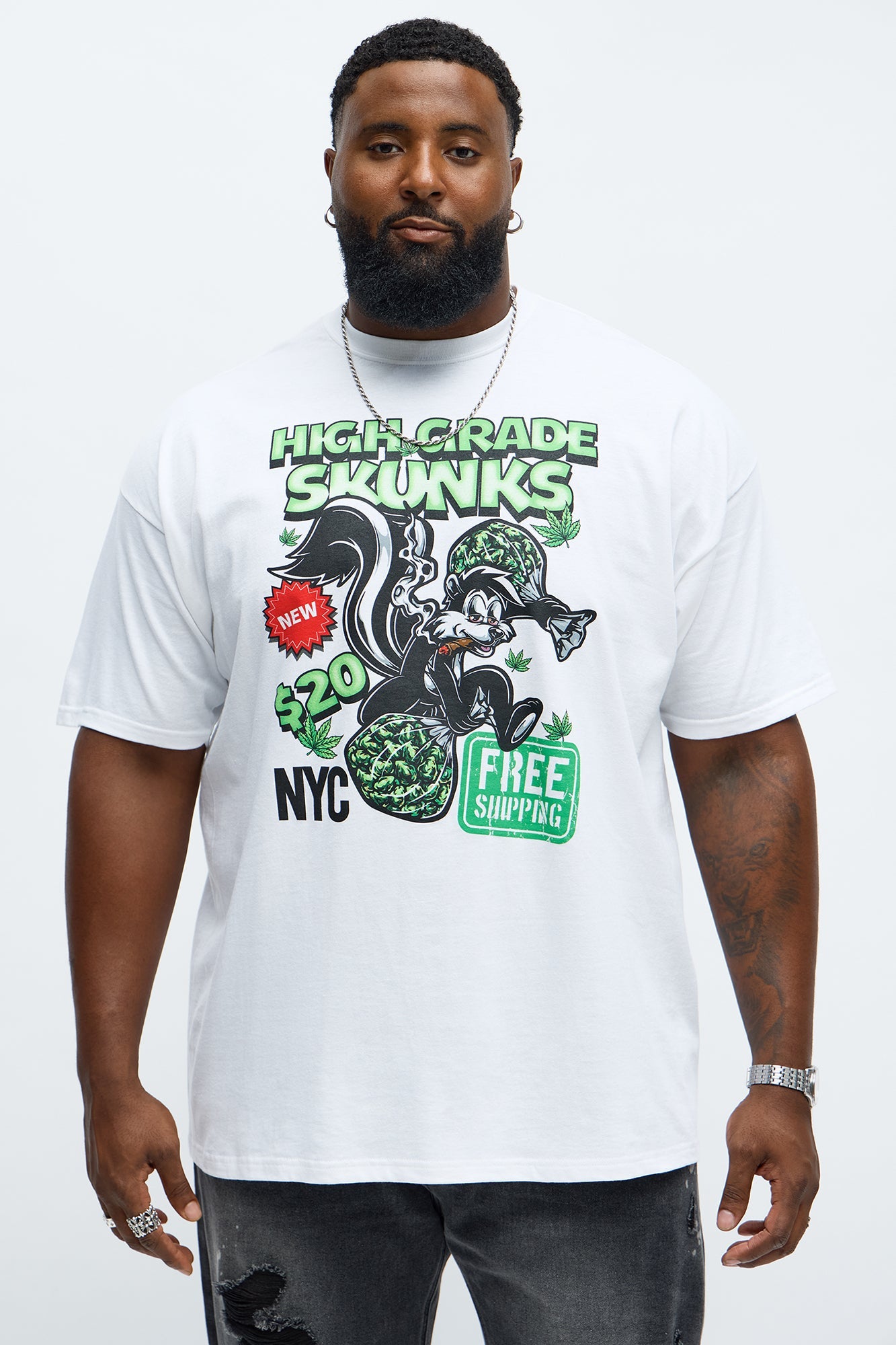New High Grade Skunks Short Sleeve Tee - White