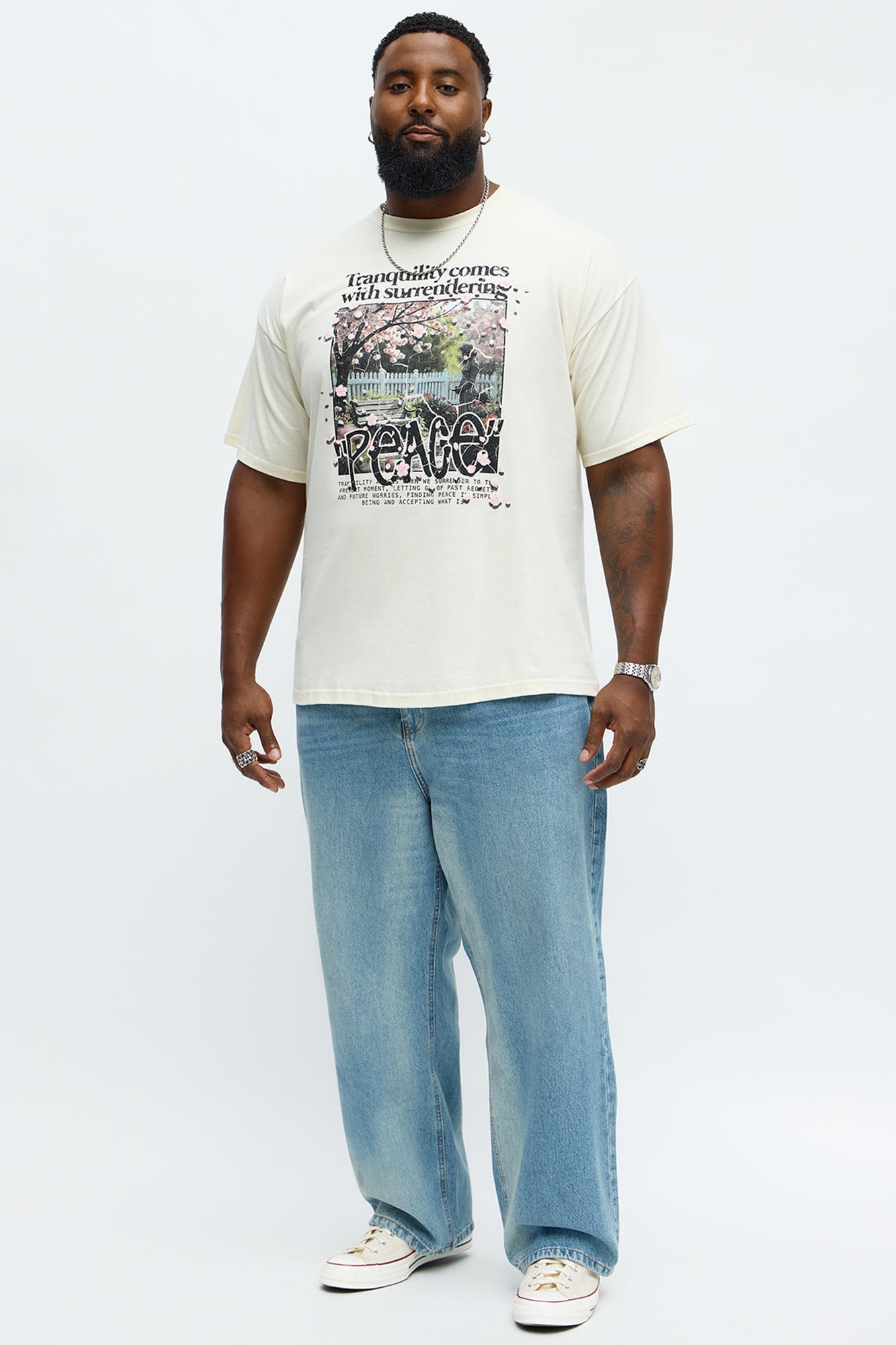 Peace Be With Yall Short Sleeve Tee - Natural