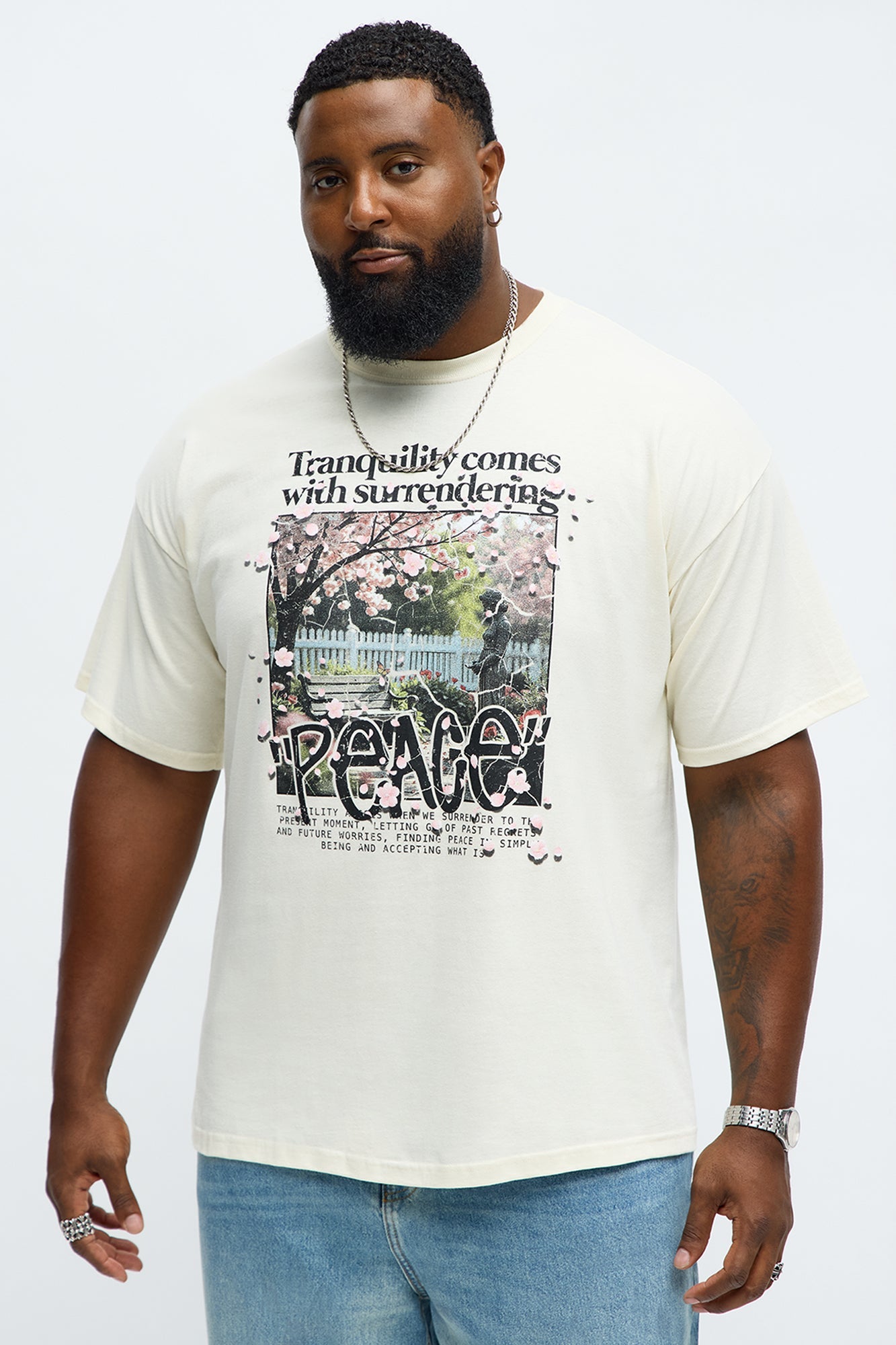 Peace Be With Yall Short Sleeve Tee - Natural