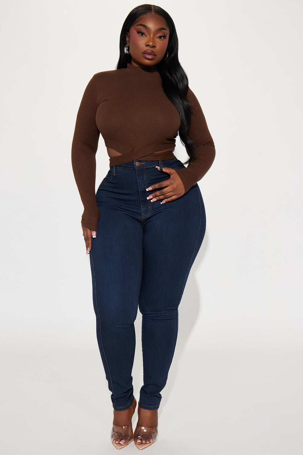 Perfect Timing Crop Top - Brown