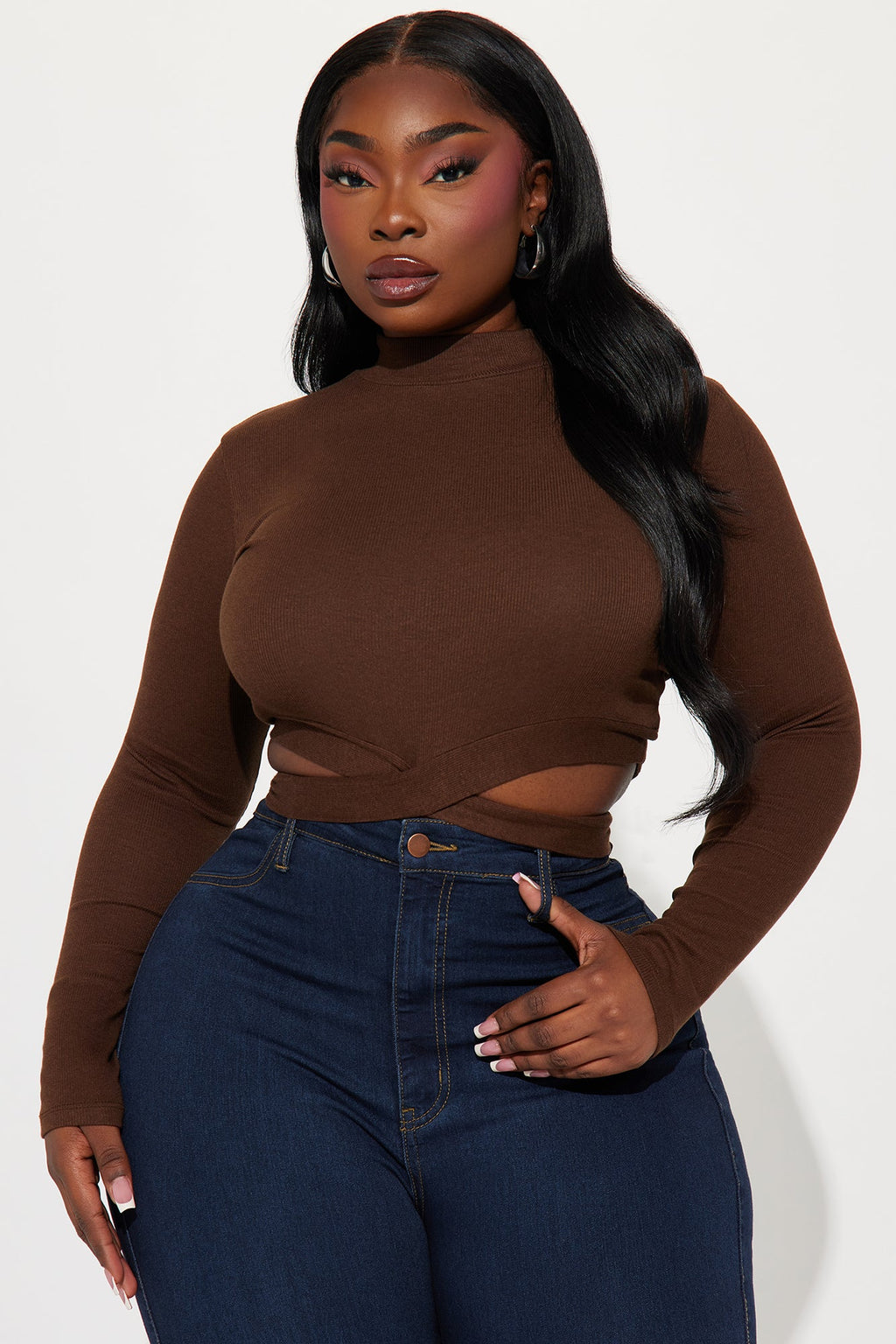 Perfect Timing Crop Top - Brown