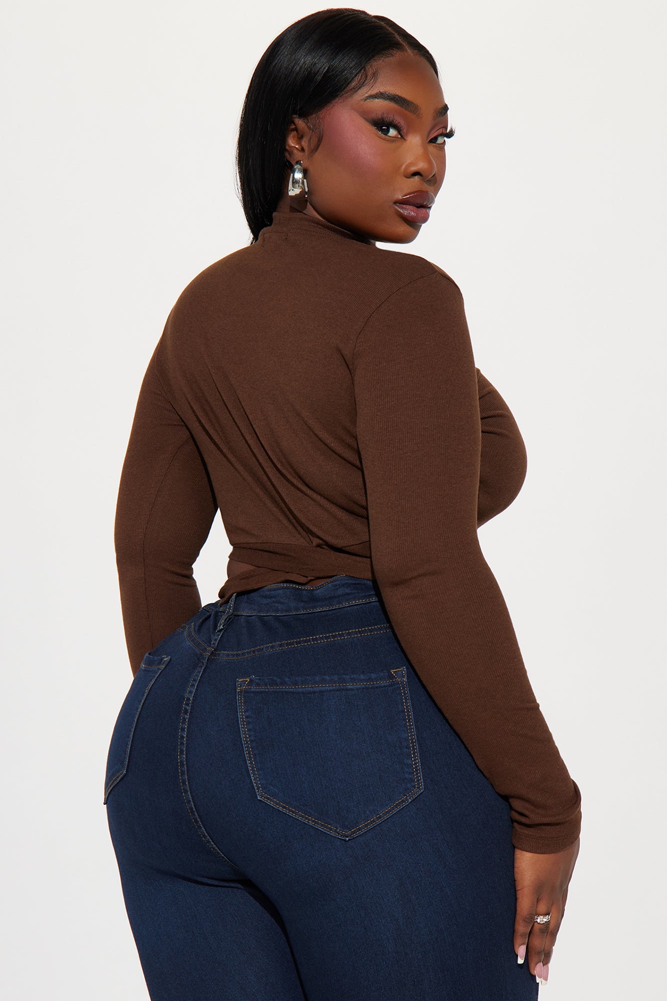 Perfect Timing Crop Top - Brown