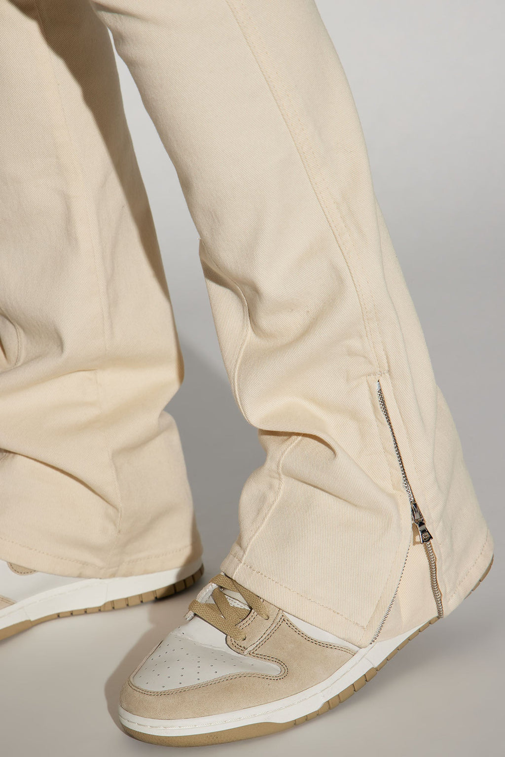 On A Good One Stacked Skinny Flare Jeans - Cream