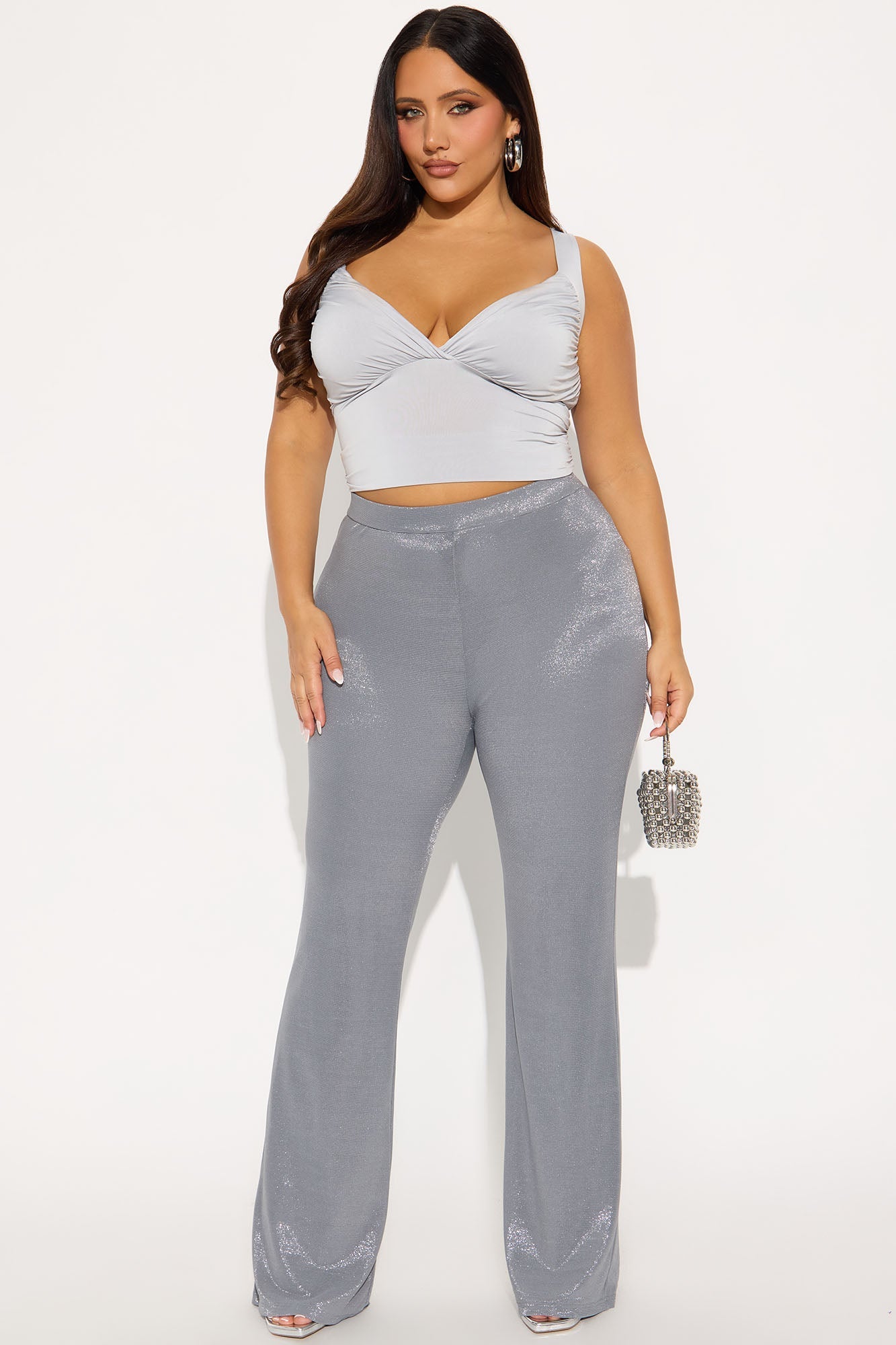 Star Of The Night Shimmer Flare Pant 33″ - Grey