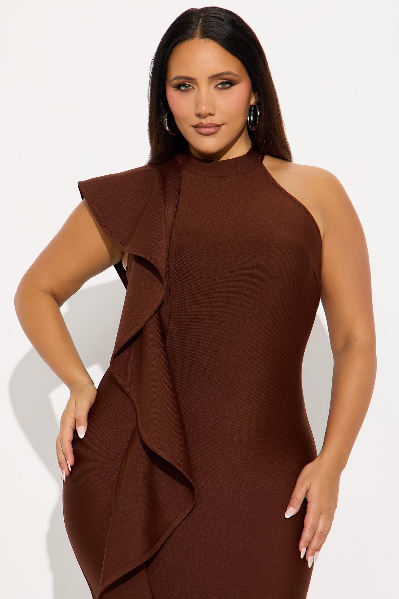 Raylin Bandage Midi Dress - Brown