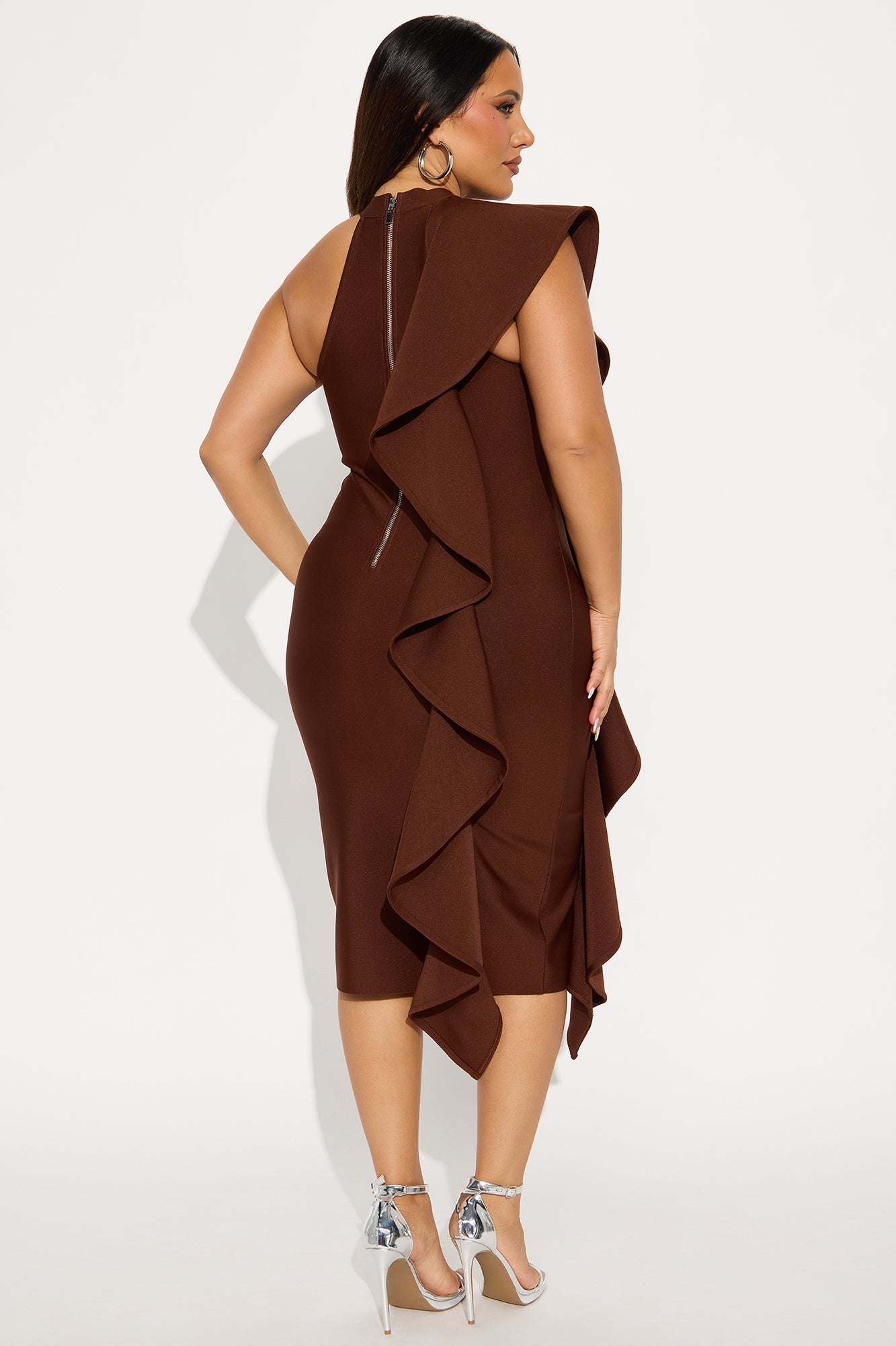 Raylin Bandage Midi Dress - Brown