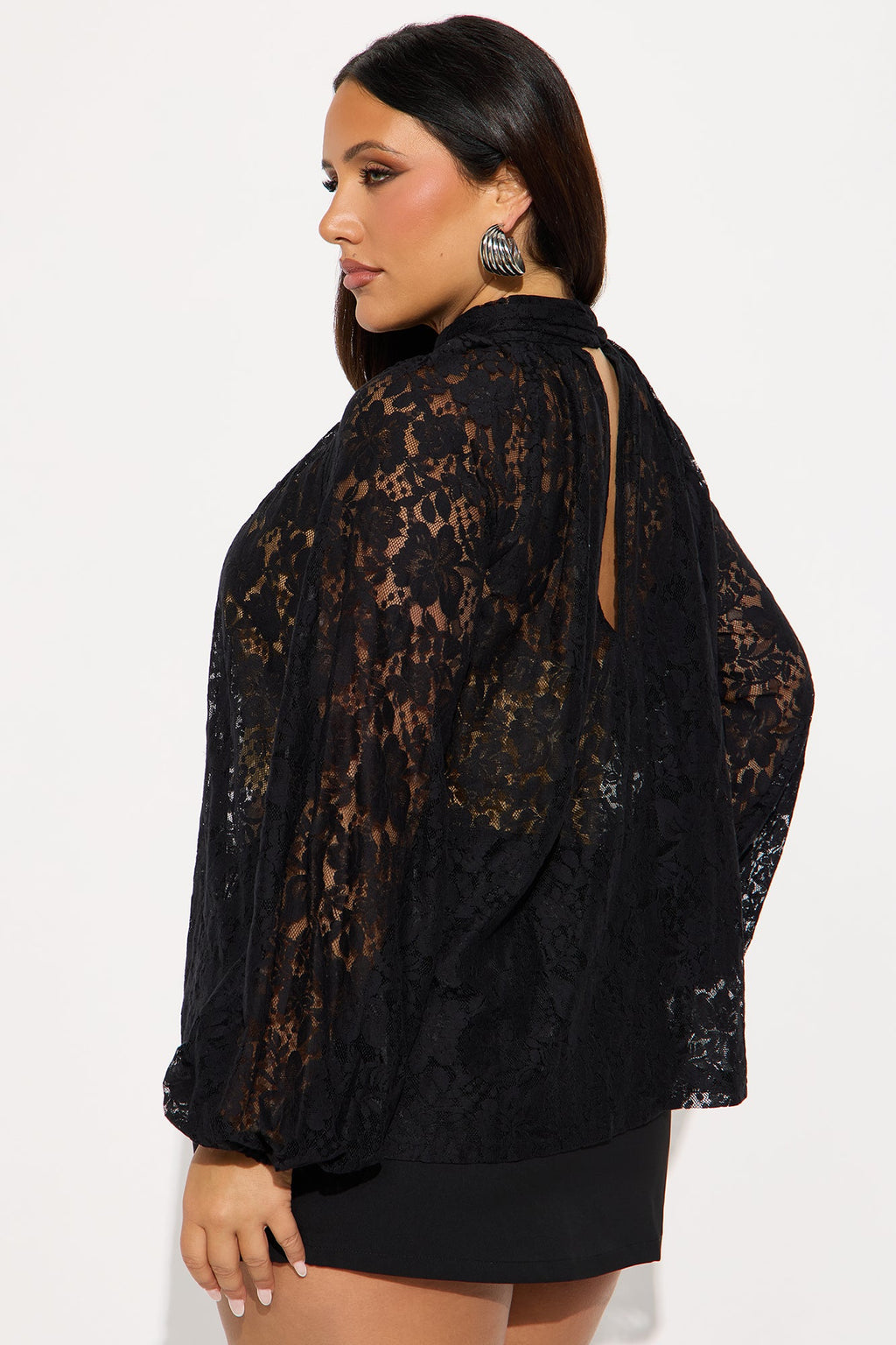 Finer Taste 2 Piece Lace Shirt Set - Black