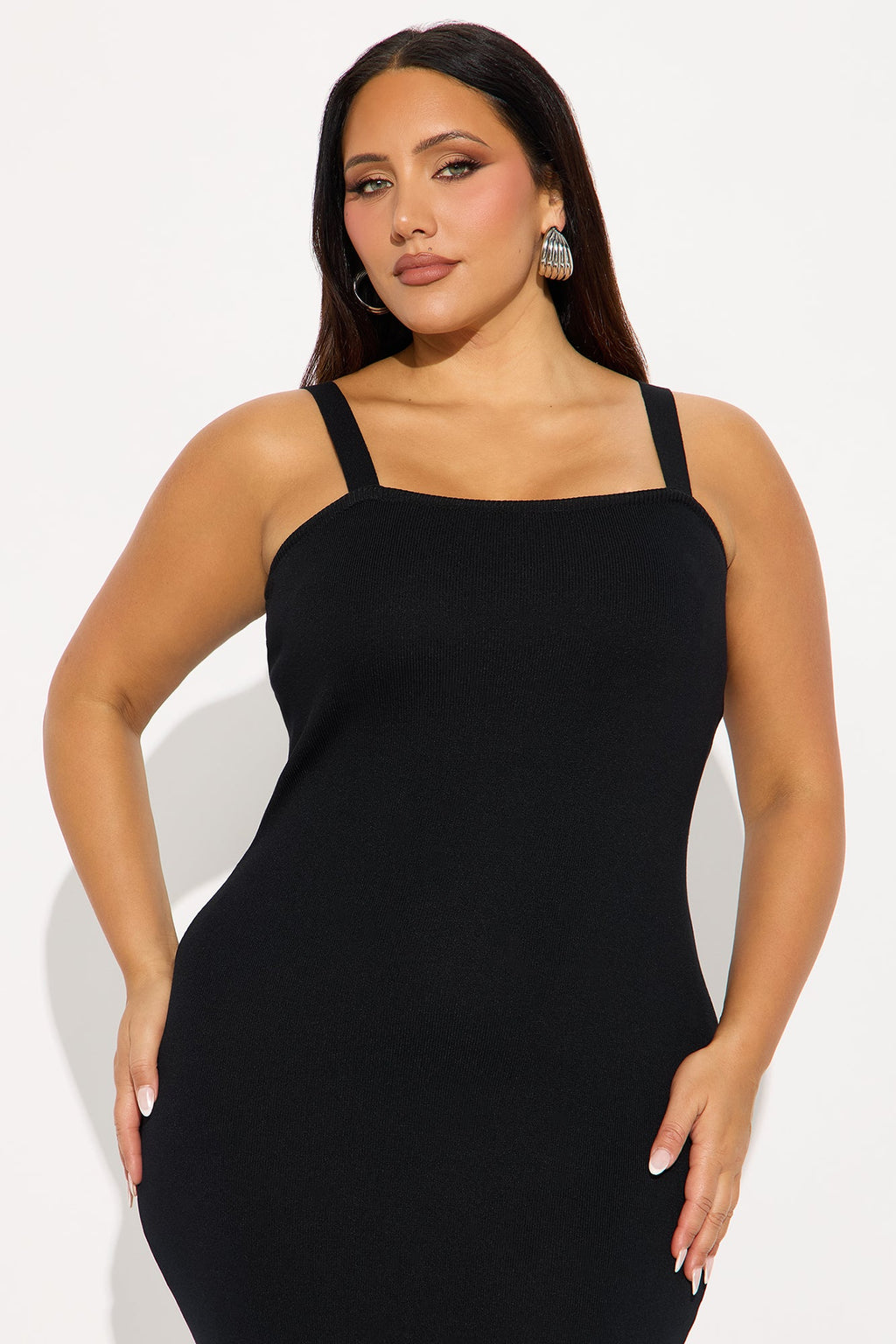 All I Want Sweater Midi Dress Set - Black/White