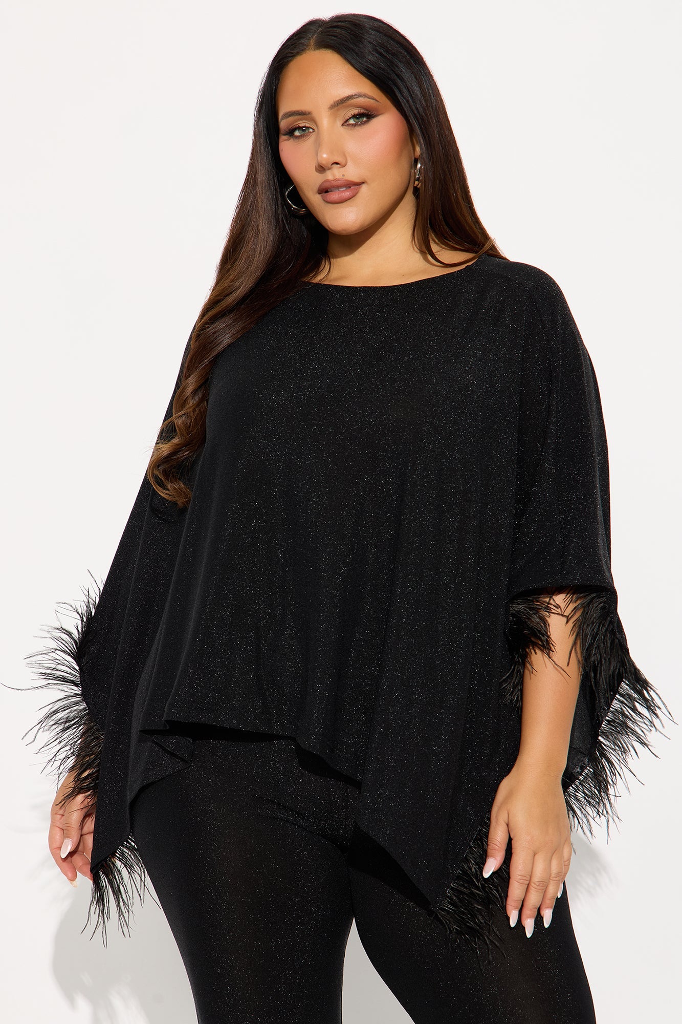 Patricia Slinky Feather Jumpsuit - Black