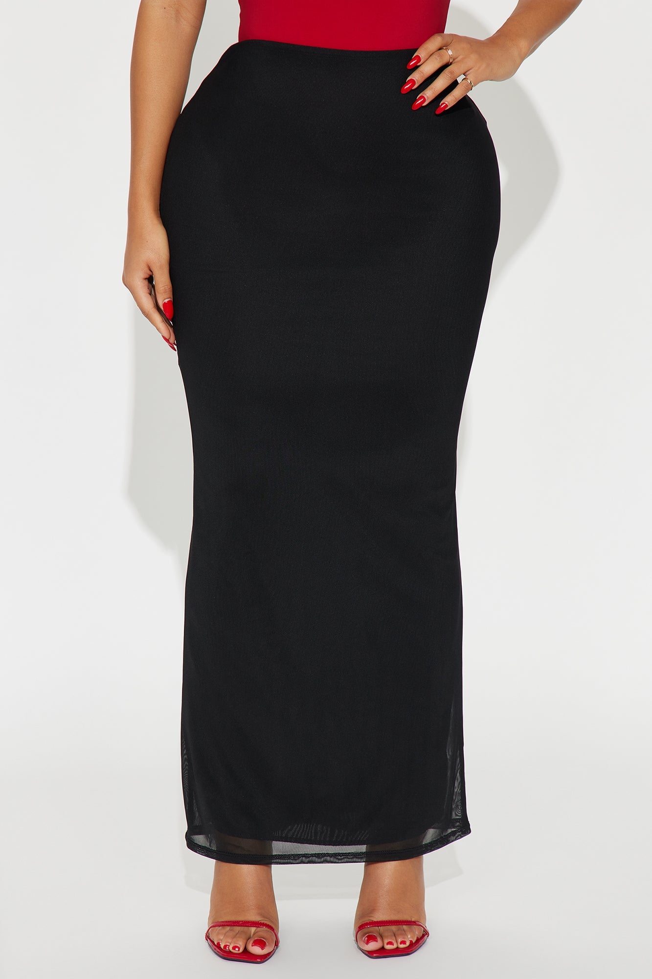 Emmeline Mesh Maxi Skirt - Black