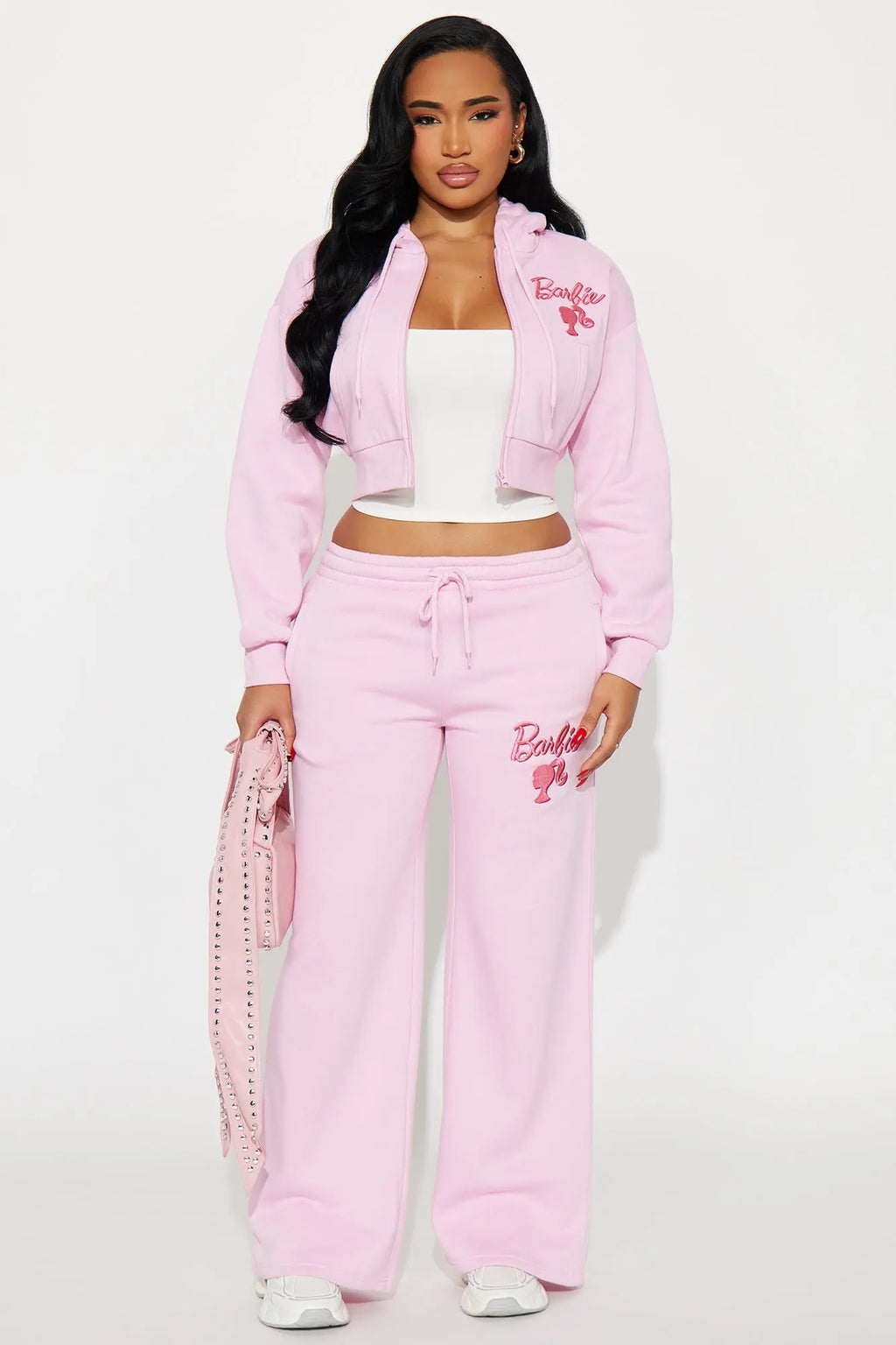 I Feel Fantastic Barbie Fleece Pants - Light Pink 