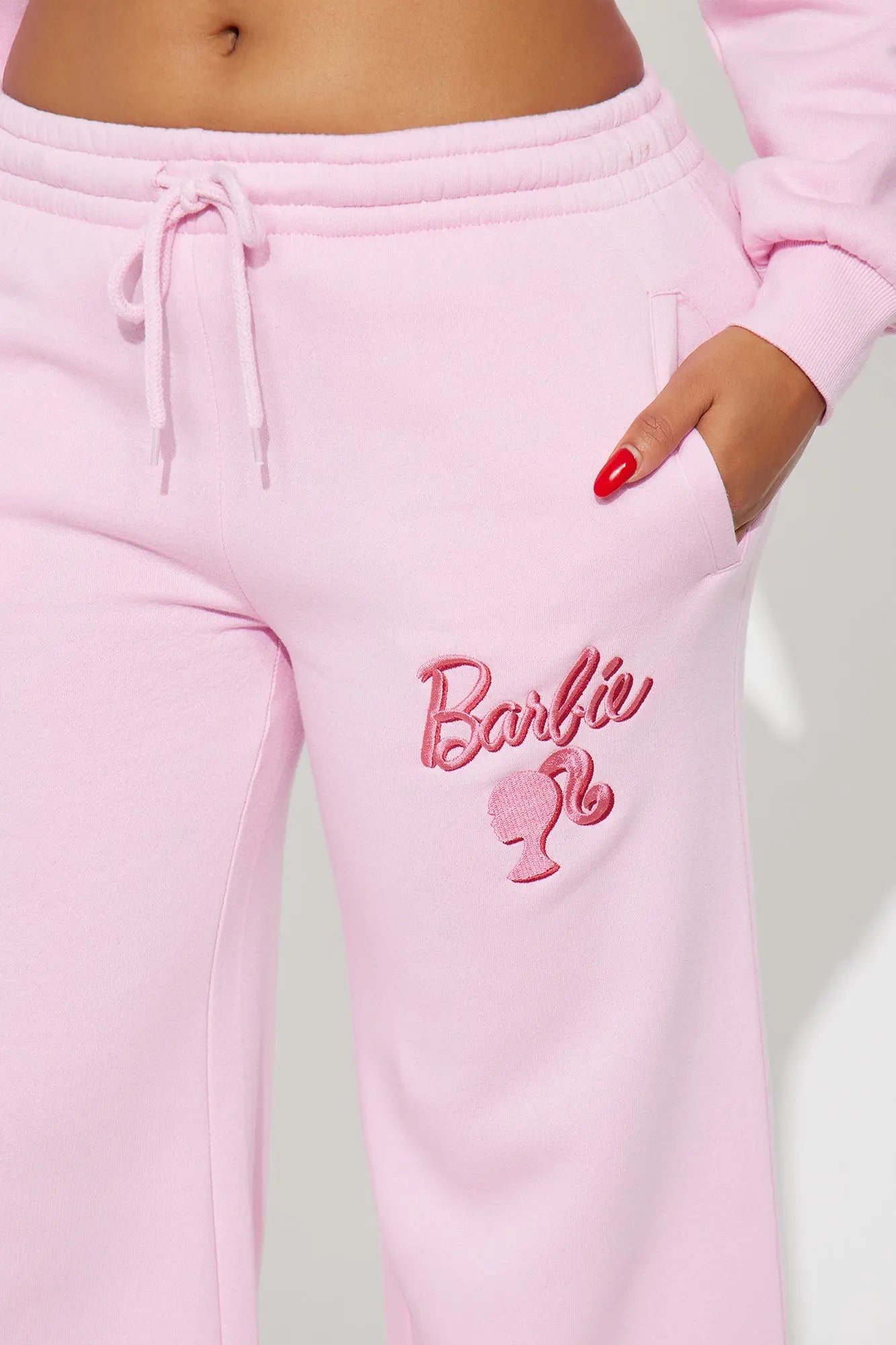 I Feel Fantastic Barbie Fleece Pants - Light Pink 
