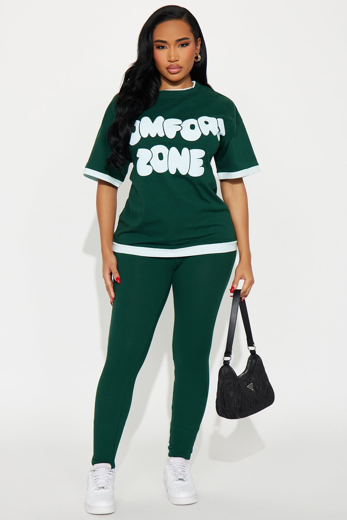Comfort Zone Oversized T-Shirt Legging Set - Hunter