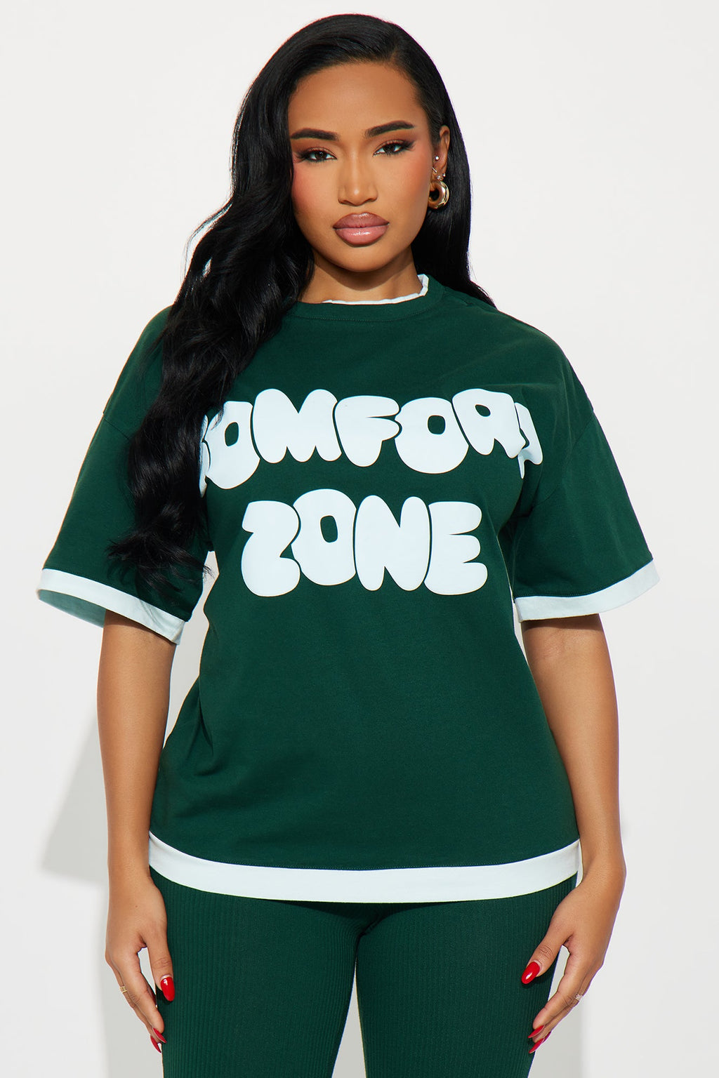 Comfort Zone Oversized T-Shirt Legging Set - Hunter