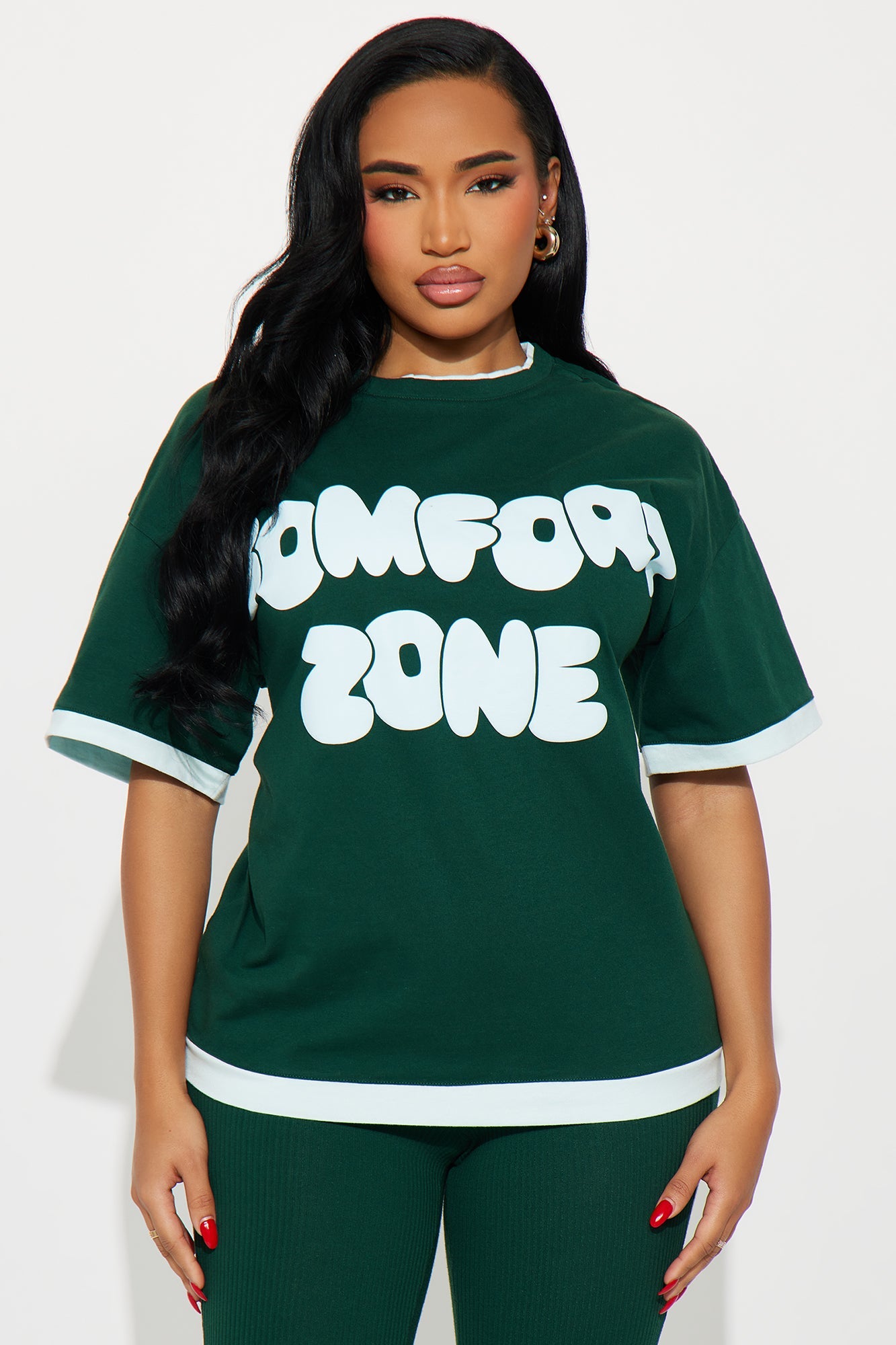 Comfort Zone Oversized T-Shirt Legging Set - Hunter