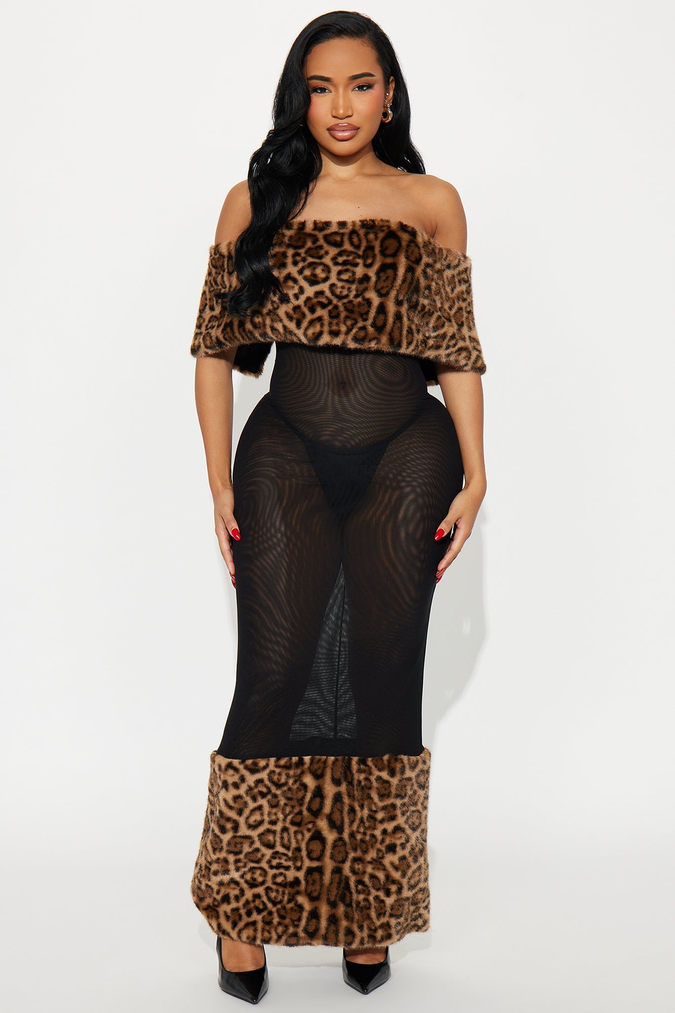 Soft Living Mesh Leopard Print Maxi Dress - Leopard