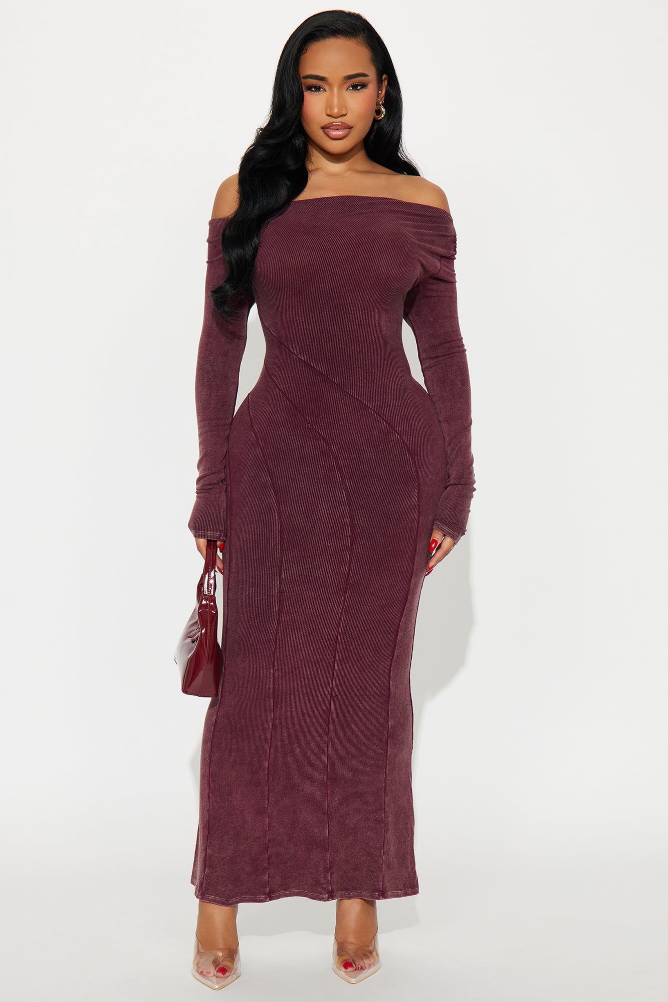 Zadie Ribbed Maxi Dress - Plum