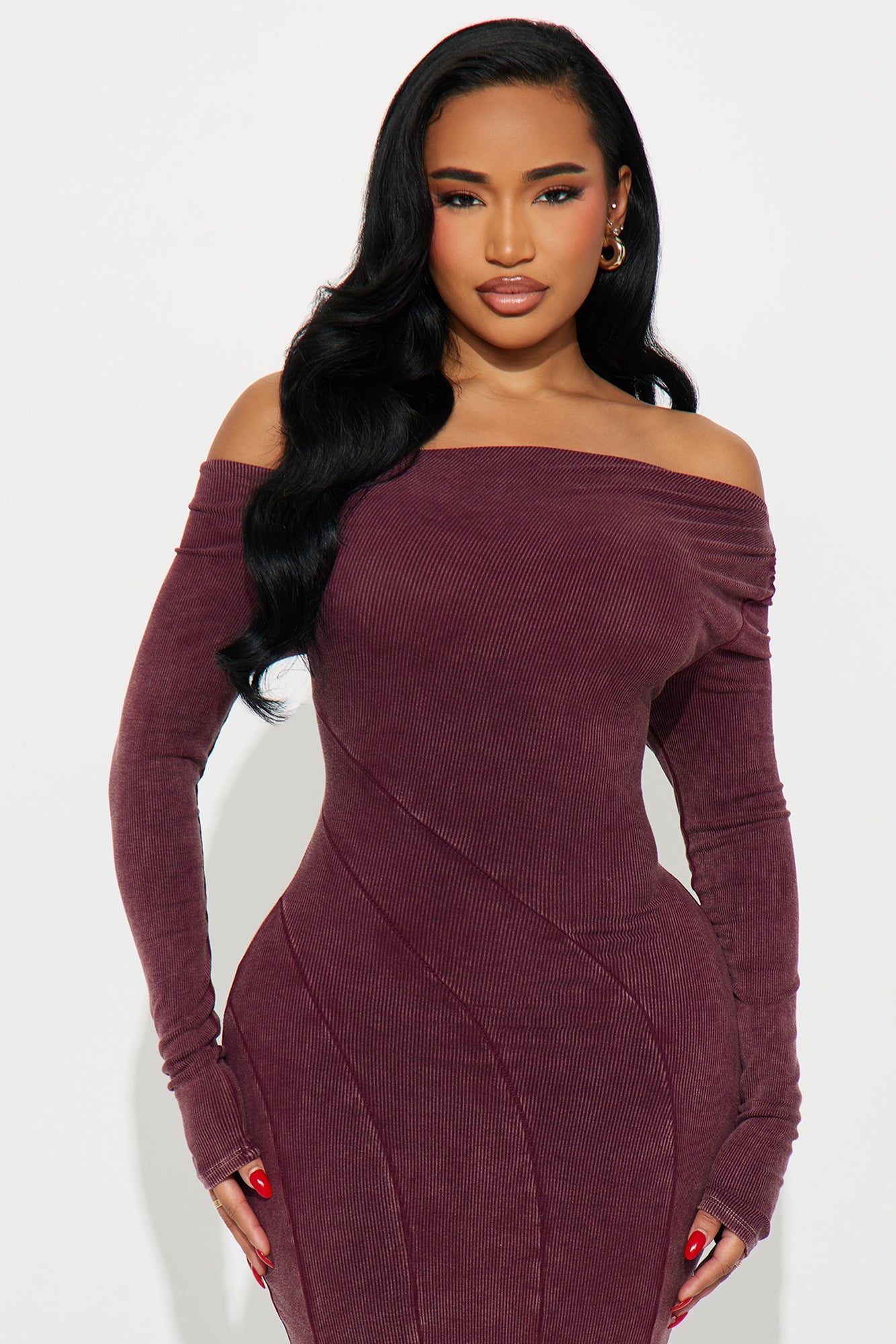 Zadie Ribbed Maxi Dress - Plum