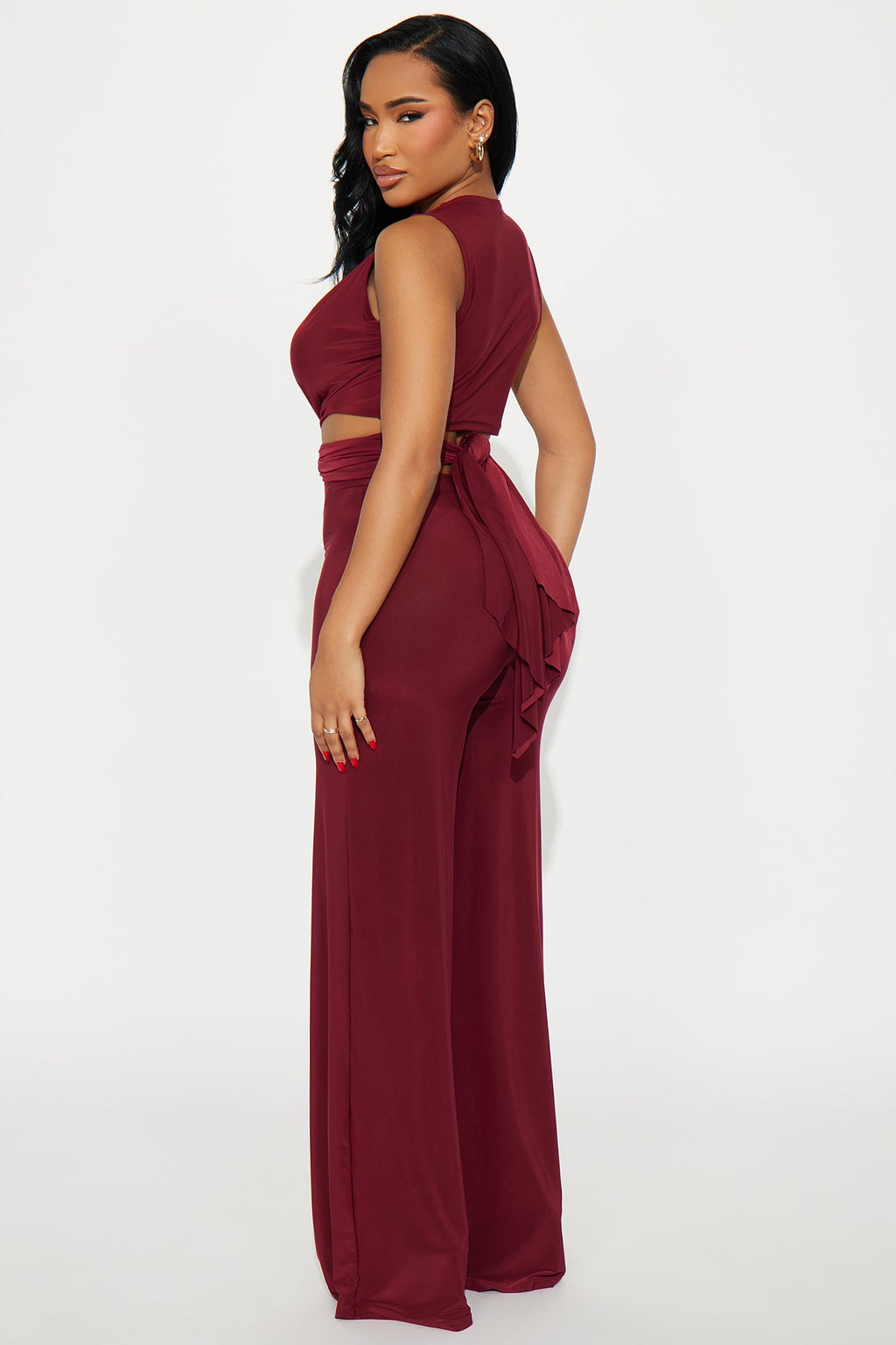 Goddess Hour Pant Set - Burgundy 