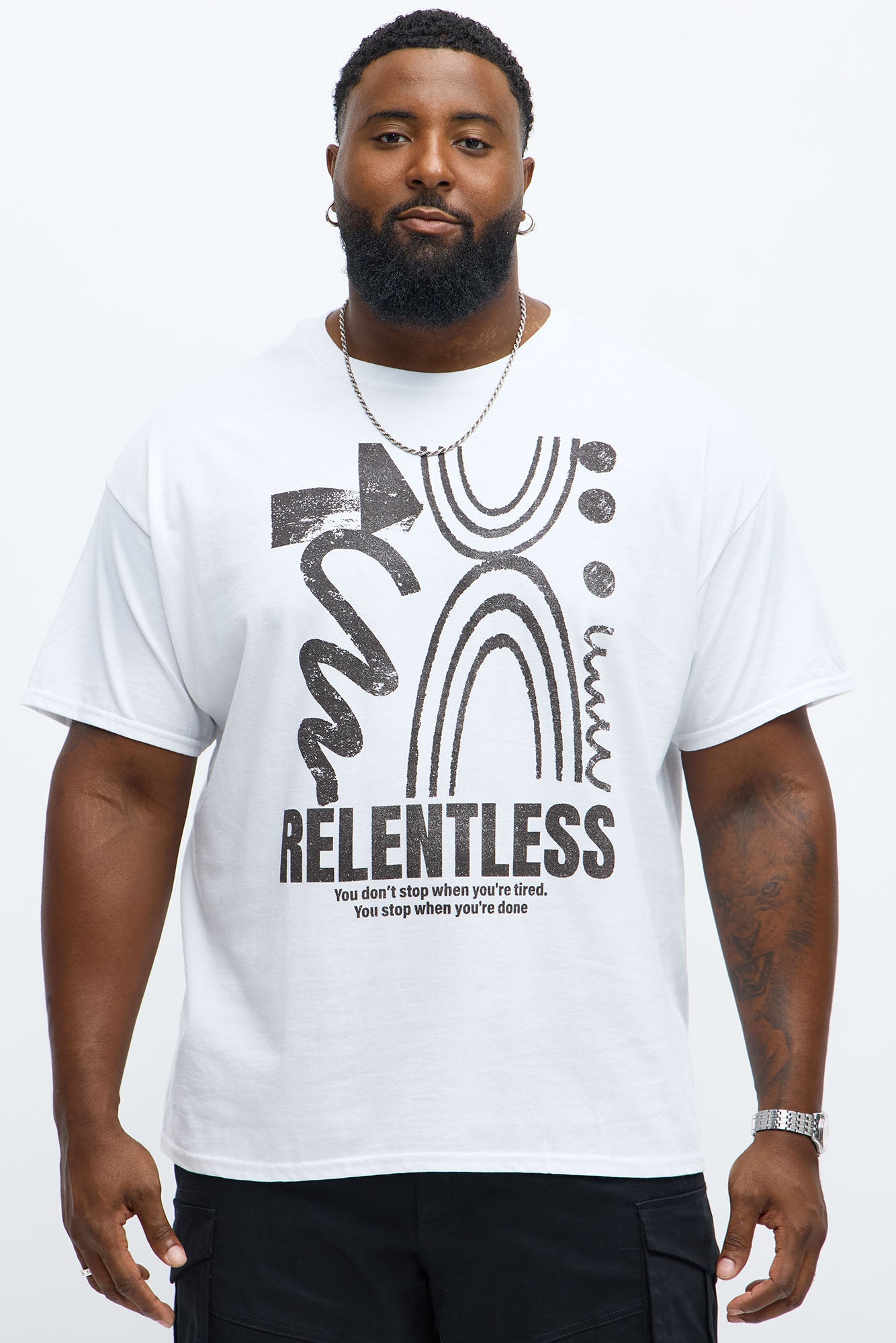 Relentless Never Tired Short Sleeve Tee - White