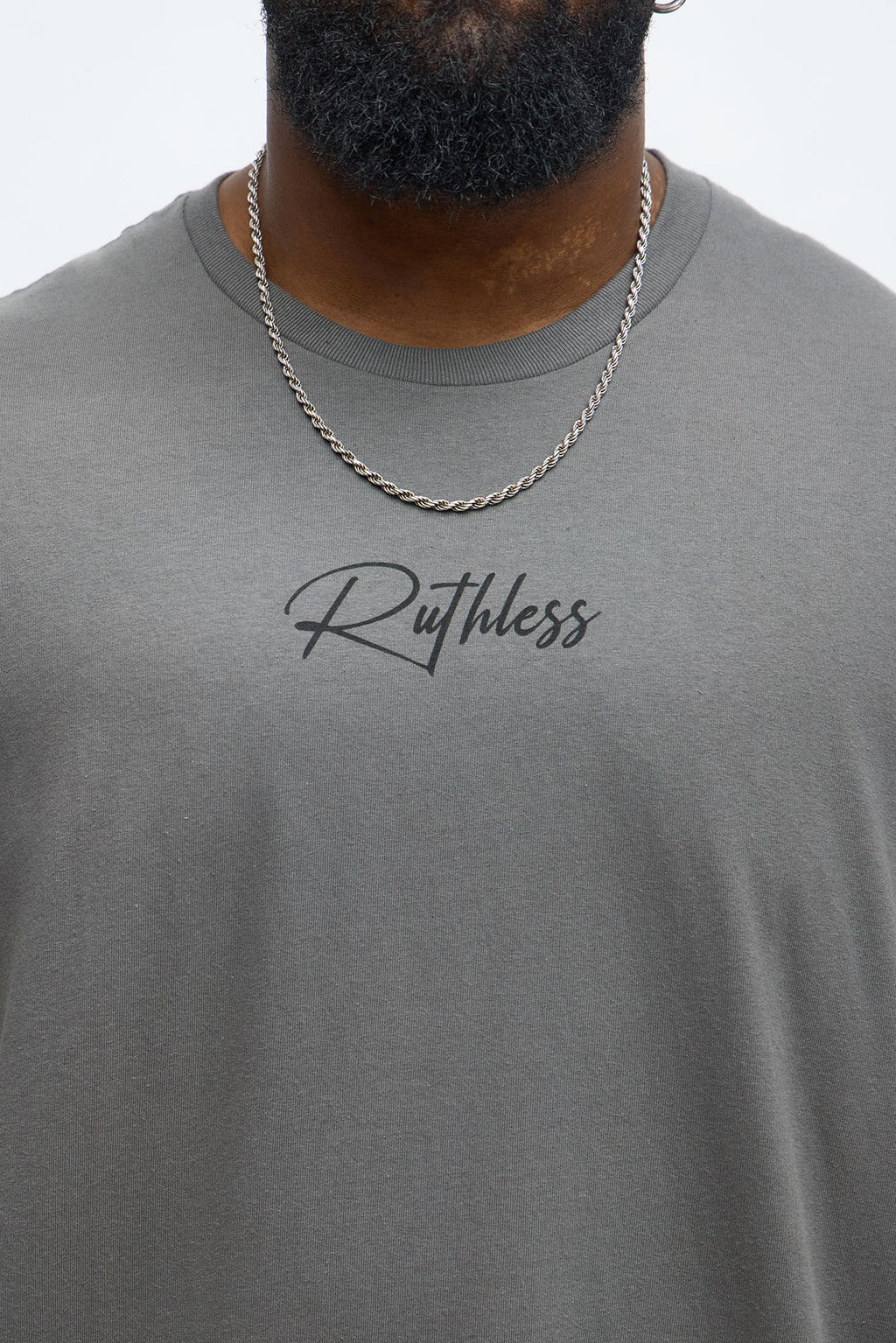 Ruthless To Succeed Oversized Short Sleeve Tee - Charcoal