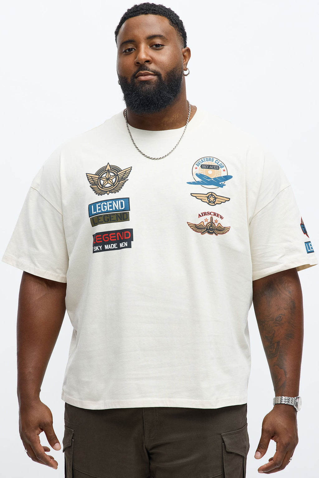 Legendary Airman Oversized Short Sleeve Tee - Off White