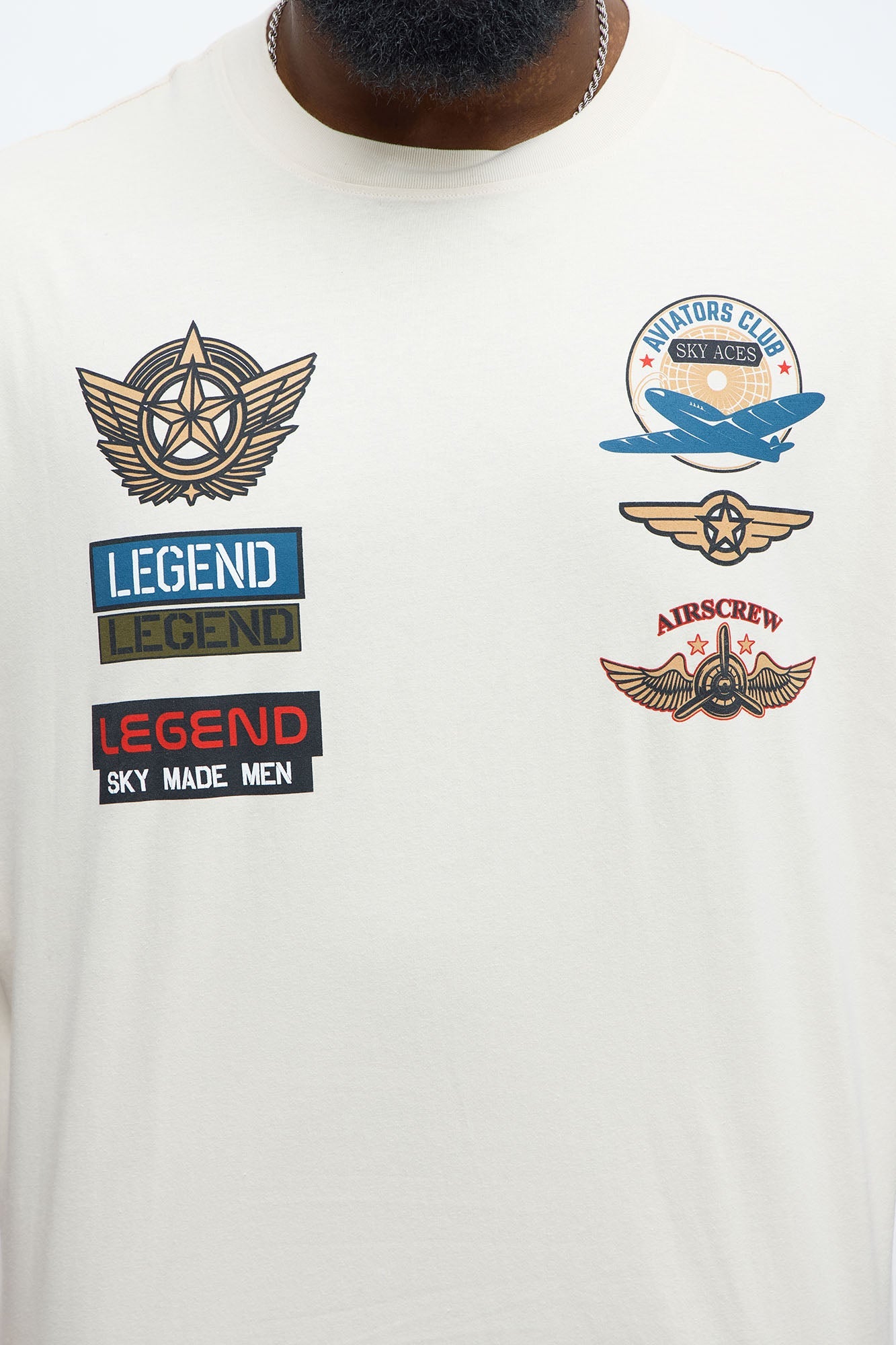 Legendary Airman Oversized Short Sleeve Tee - Off White