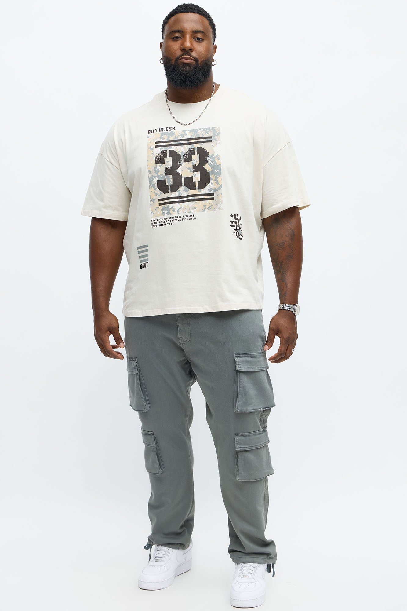 Ruthless Tactics Oversized Short Sleeve Tee - Off White