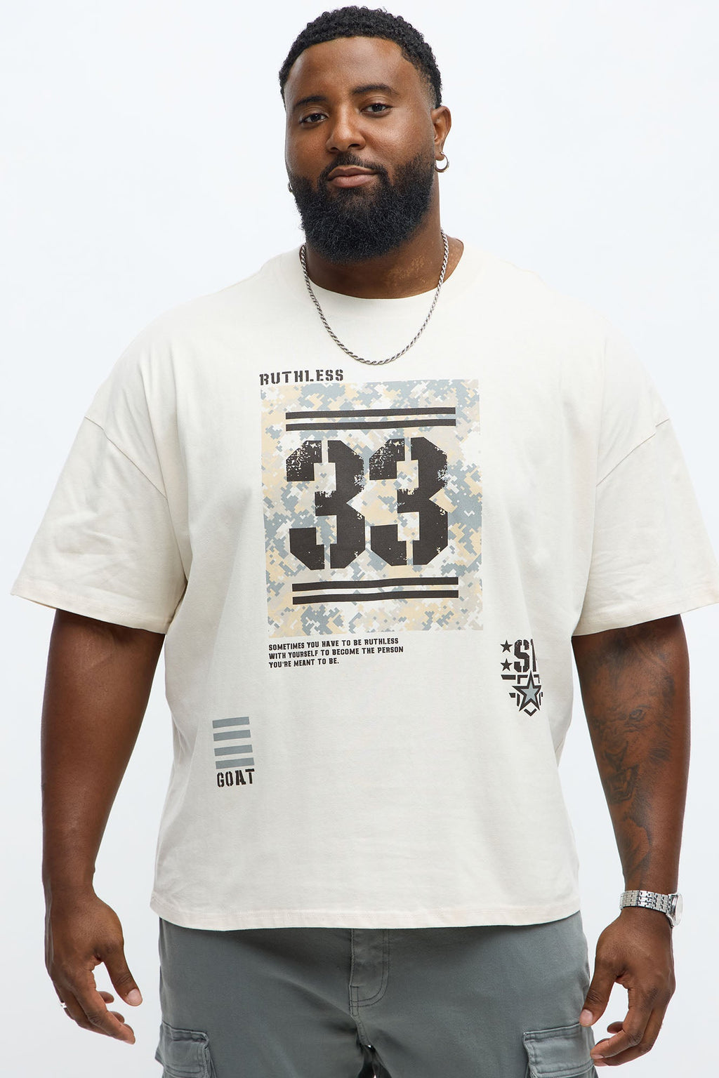 Ruthless Tactics Oversized Short Sleeve Tee - Off White