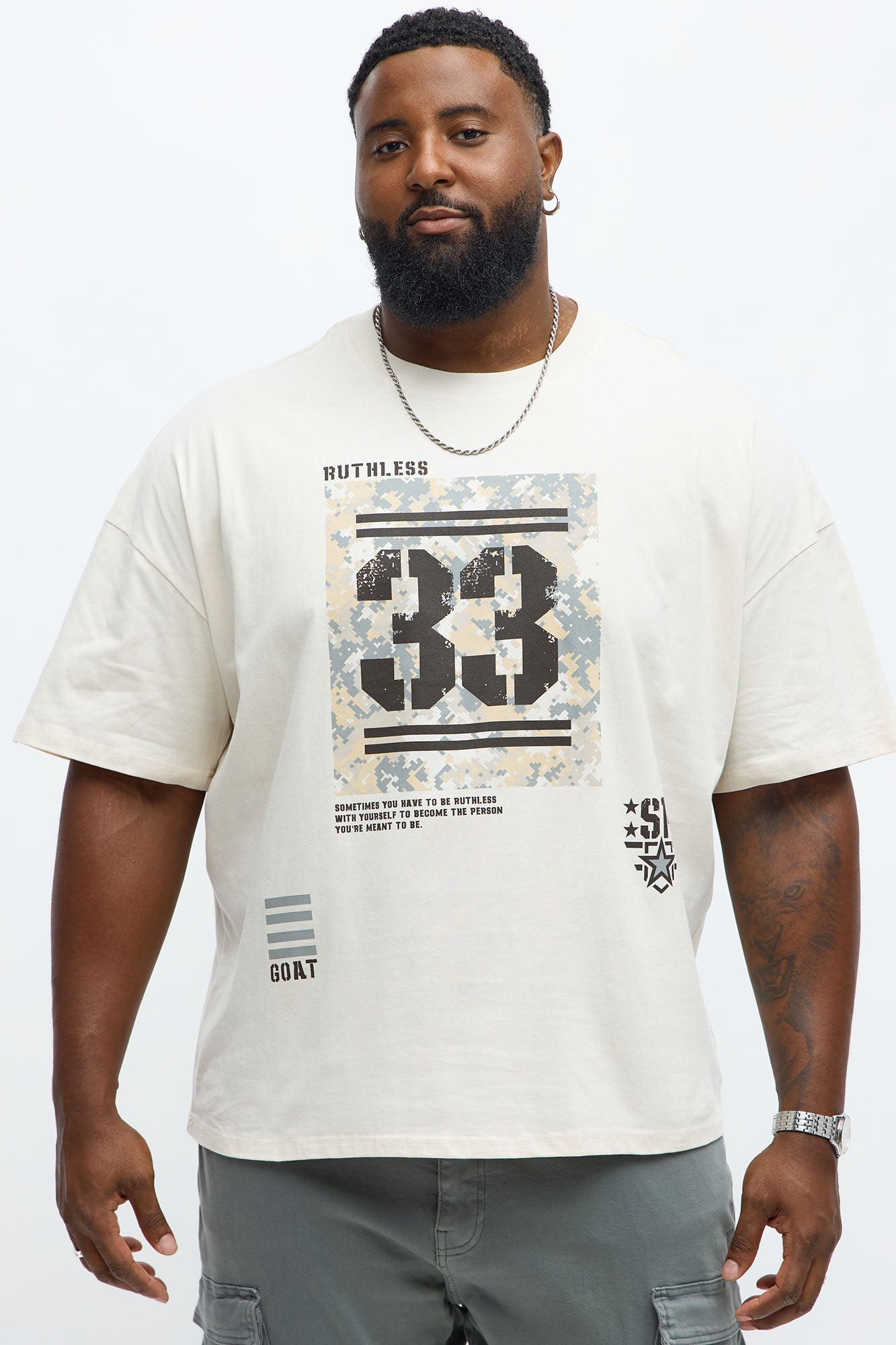 Ruthless Tactics Oversized Short Sleeve Tee - Off White