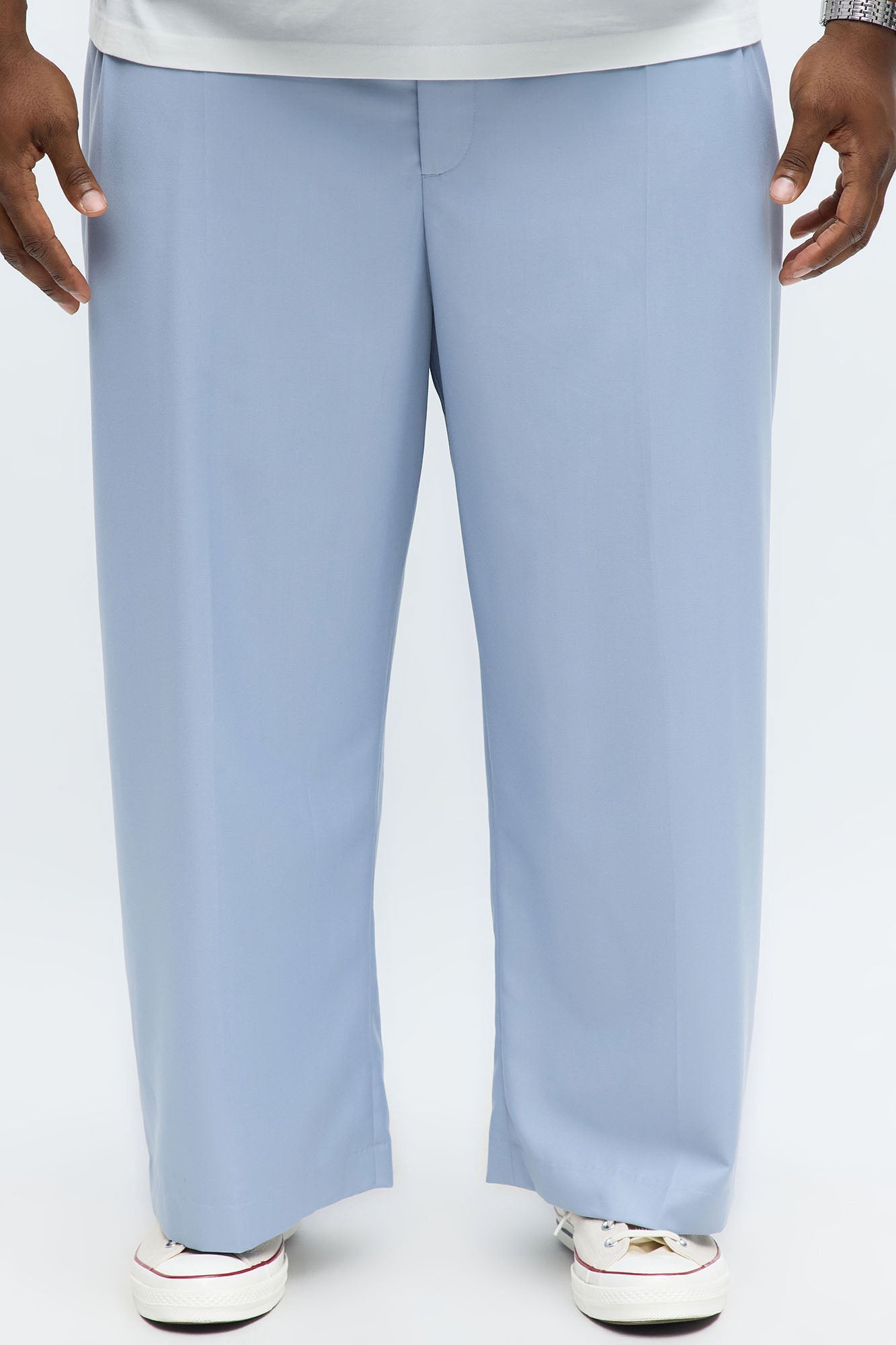 Wide Leg Hustler Pleated Trouser - Blue