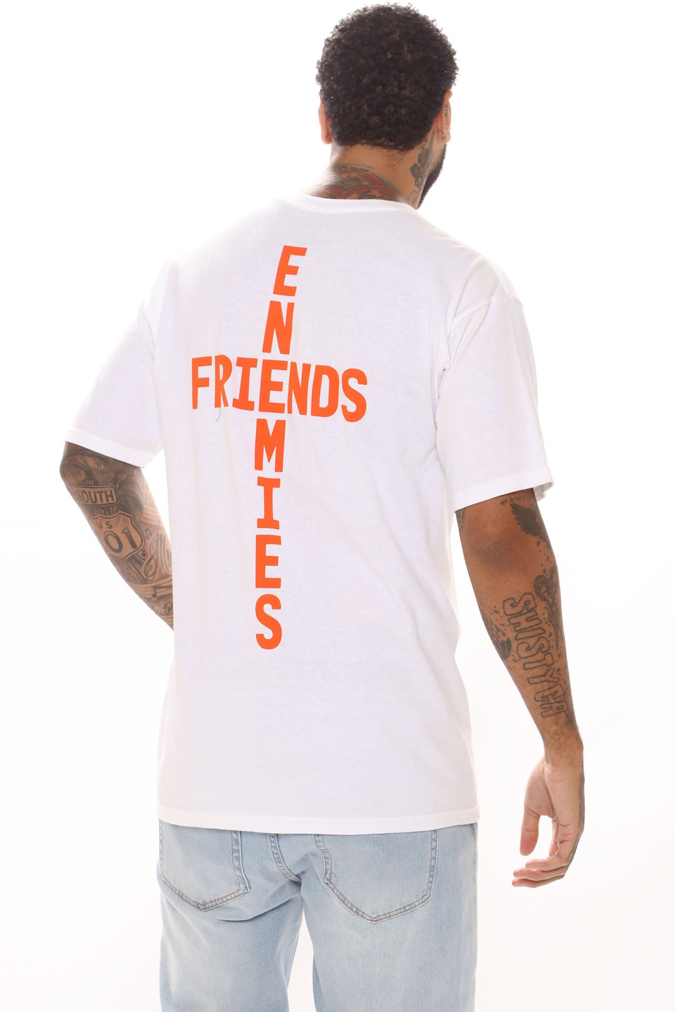Fake Friends Short Sleeve Tee - White/combo