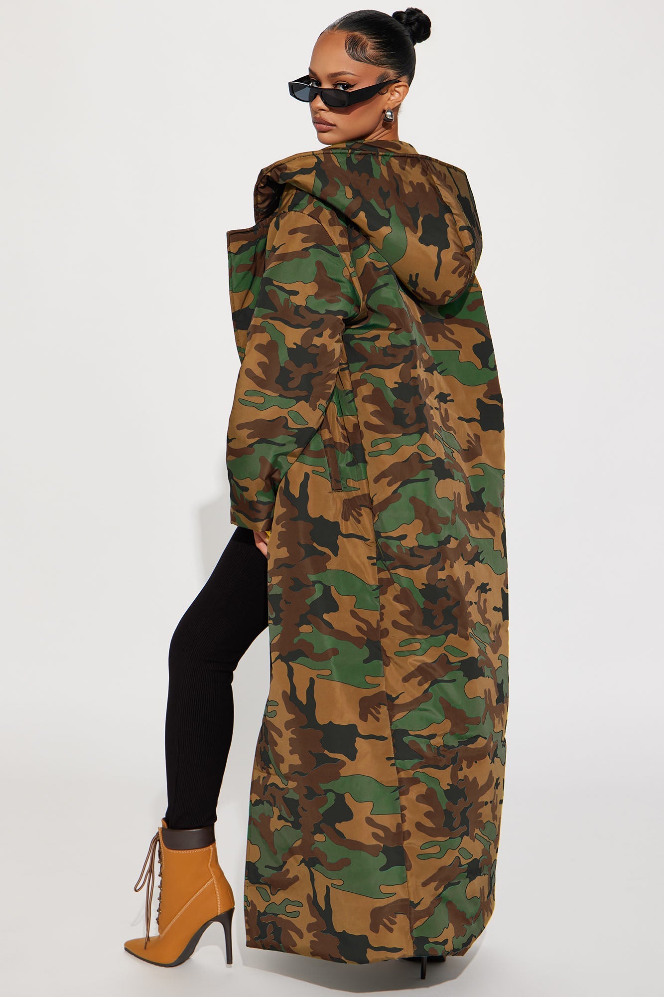Lilith Camo Puffer Coat - Green/combo