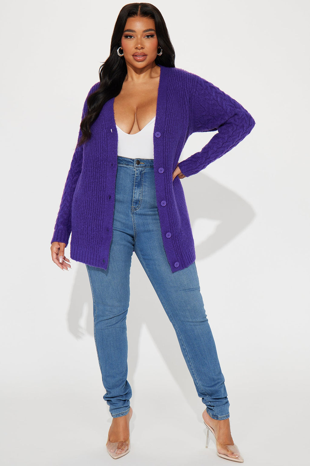 Keoni Cardigan Sweater - Purple