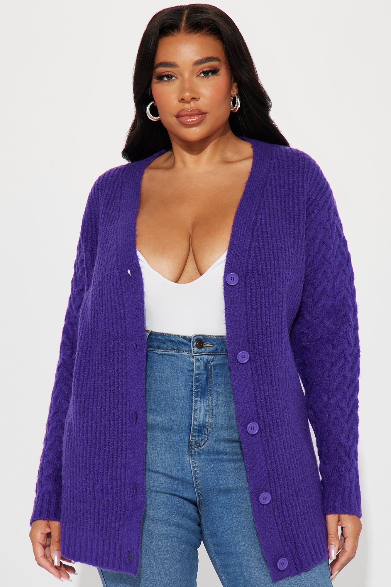 Keoni Cardigan Sweater - Purple