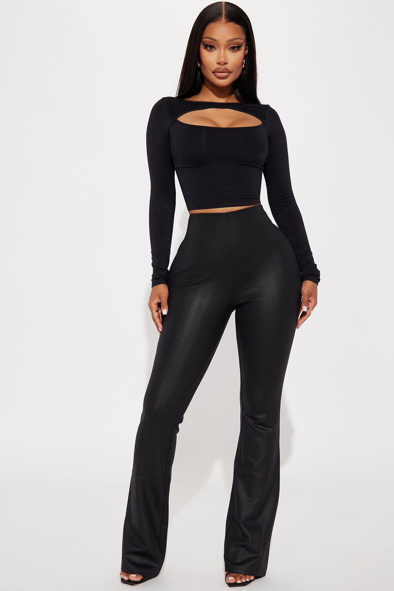 Cori Cut Out Seamless Top - Black