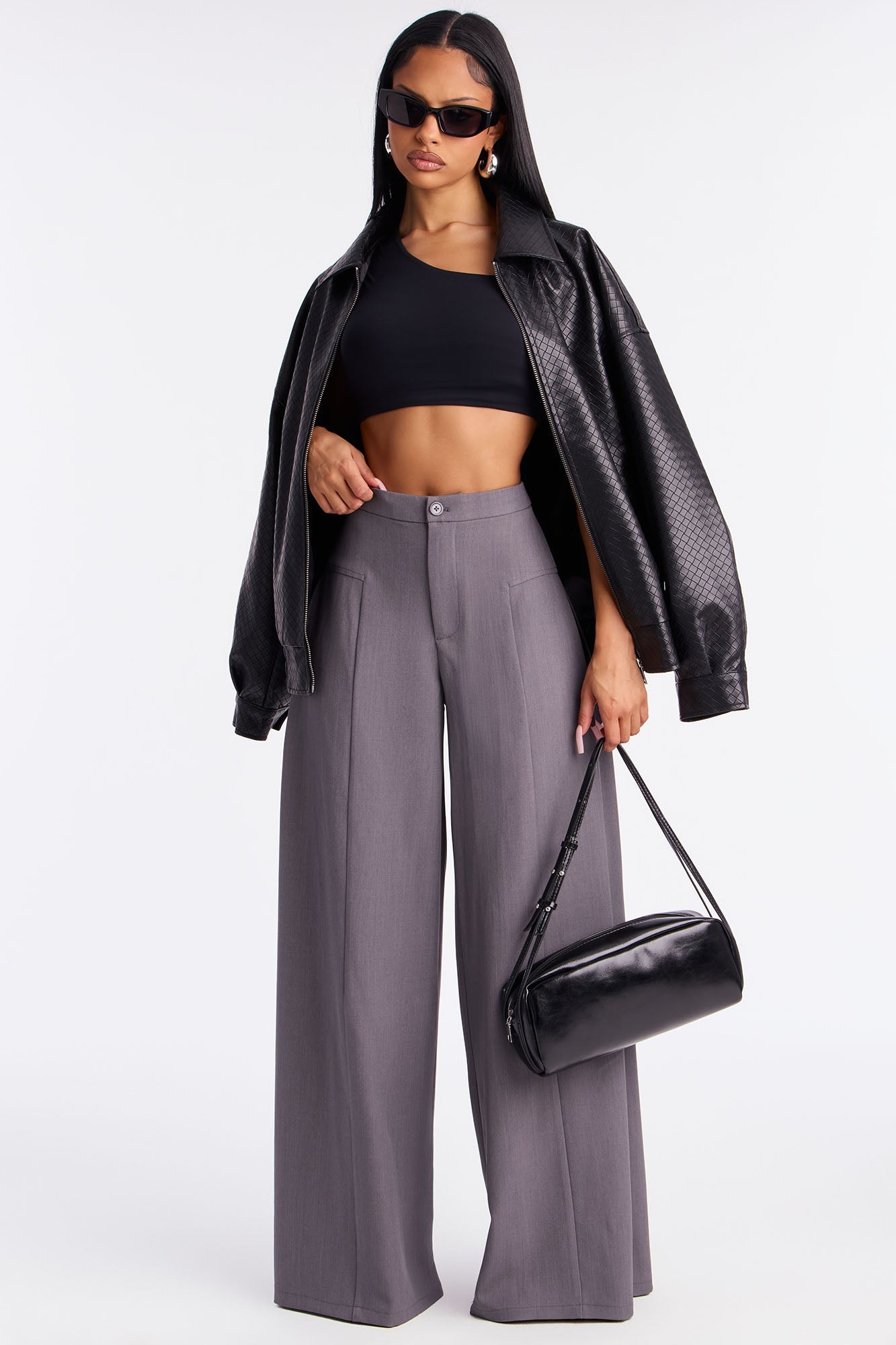 Carmina Wide Leg Pant 33″ - Charcoal