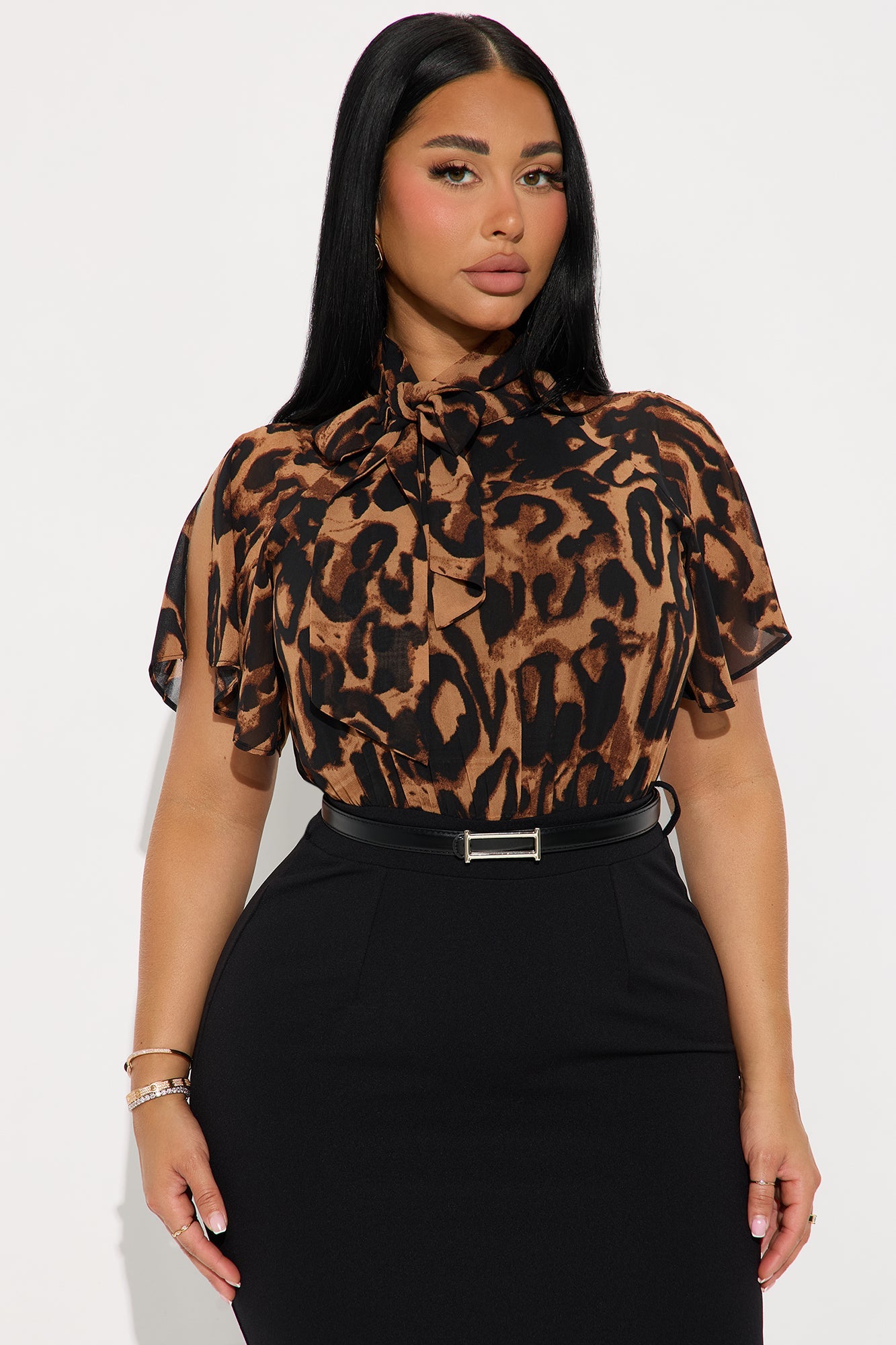 Brit Leopard Maxi Dress - Brown/combo
