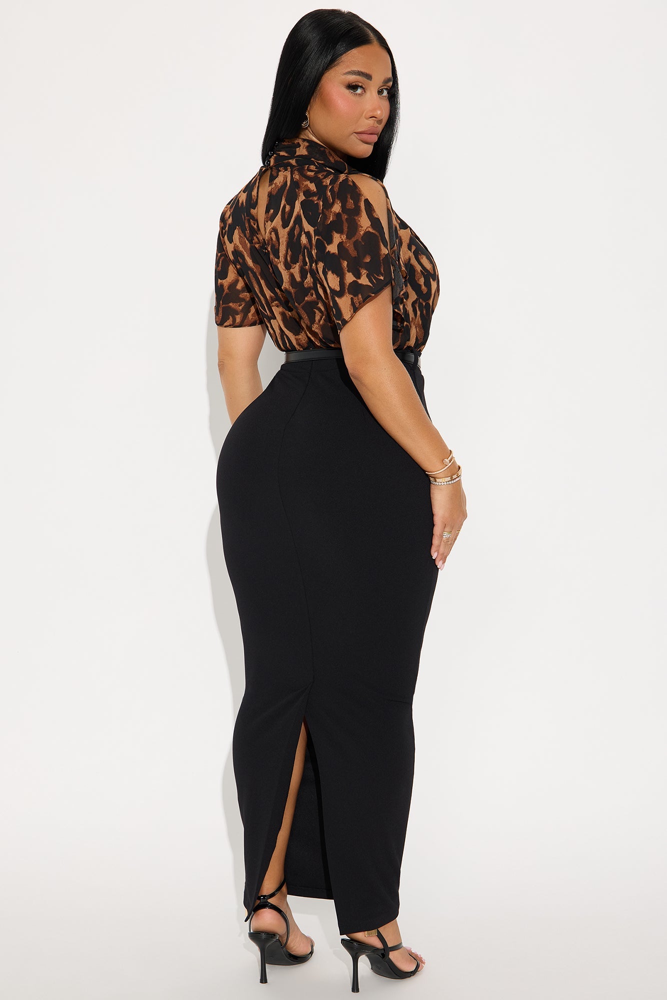 Brit Leopard Maxi Dress - Brown/combo