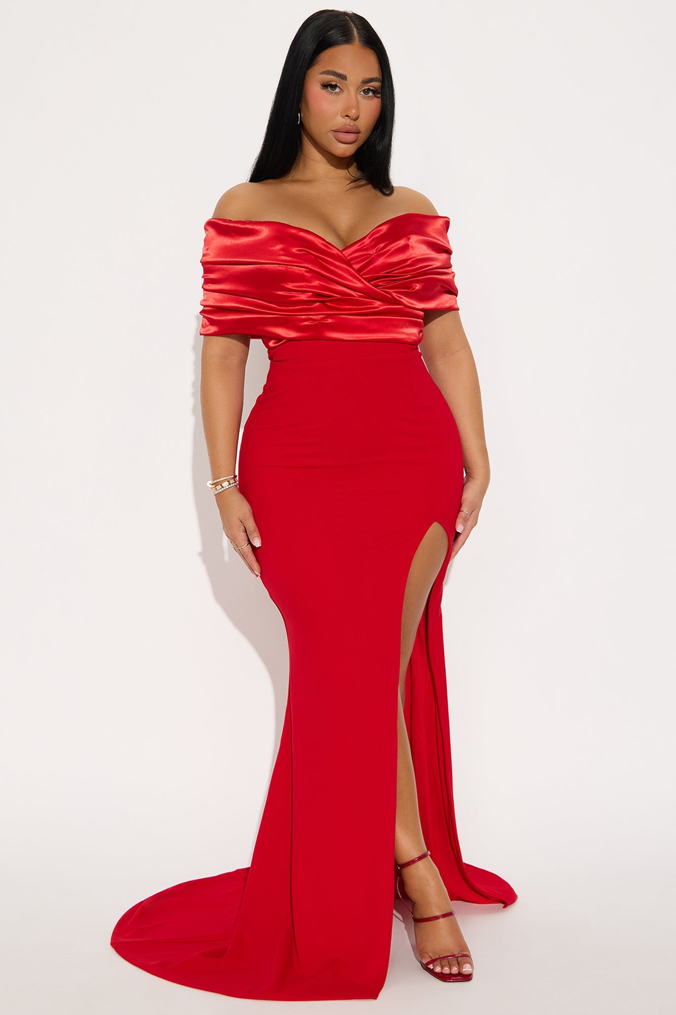 Am I The Drama Draped Maxi Dress - Red