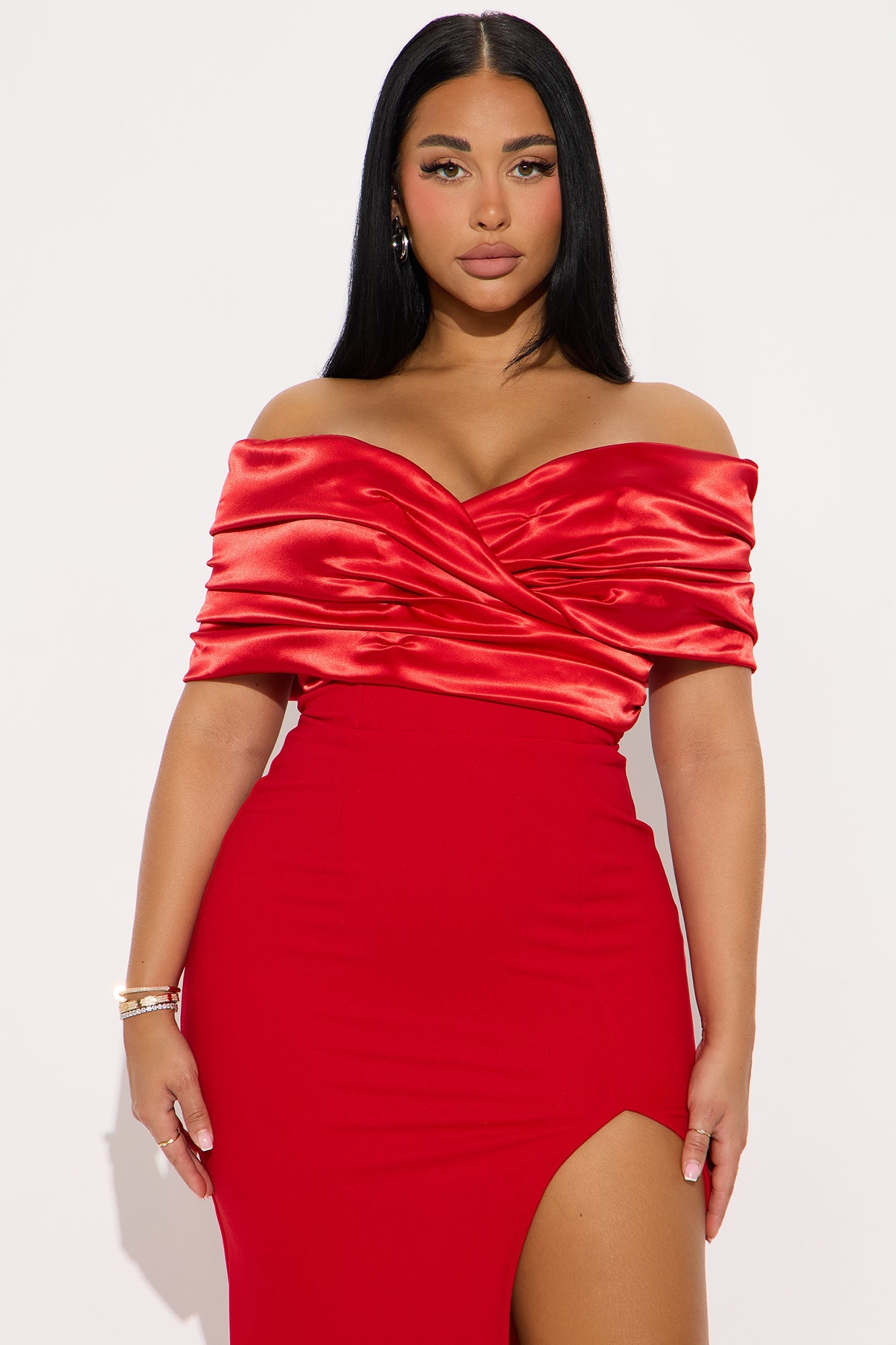Am I The Drama Draped Maxi Dress - Red