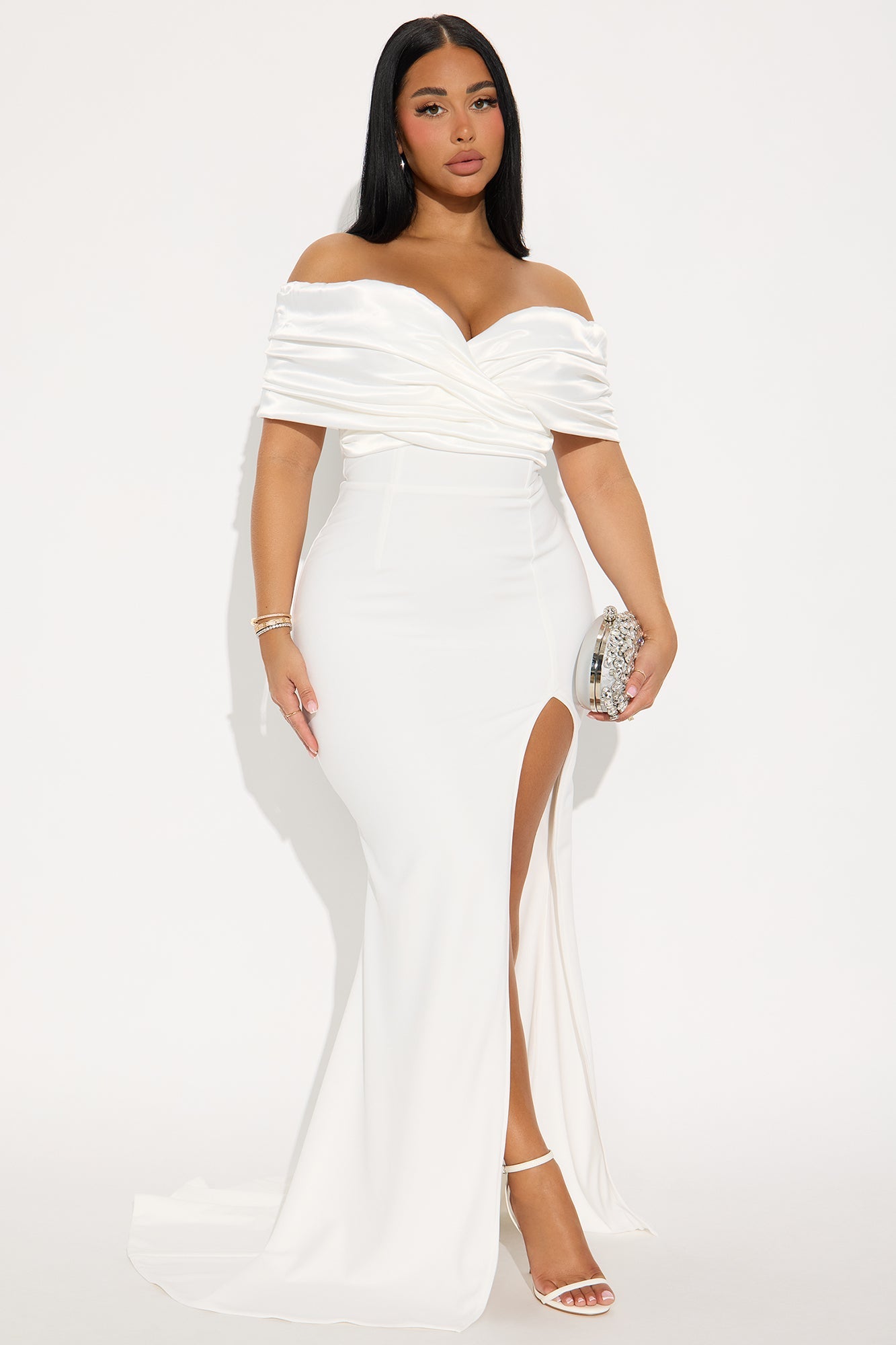 Am I The Drama Draped Maxi Dress - White
