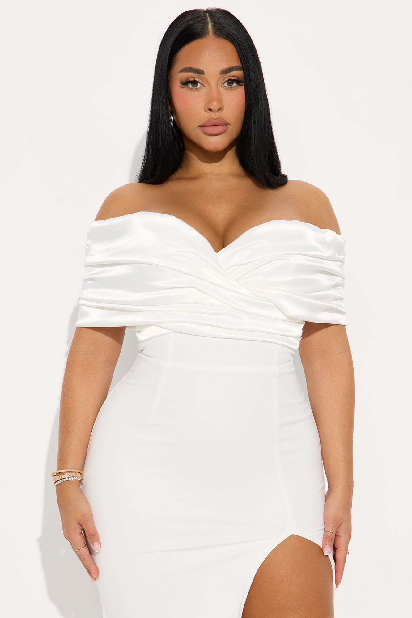 Am I The Drama Draped Maxi Dress - White